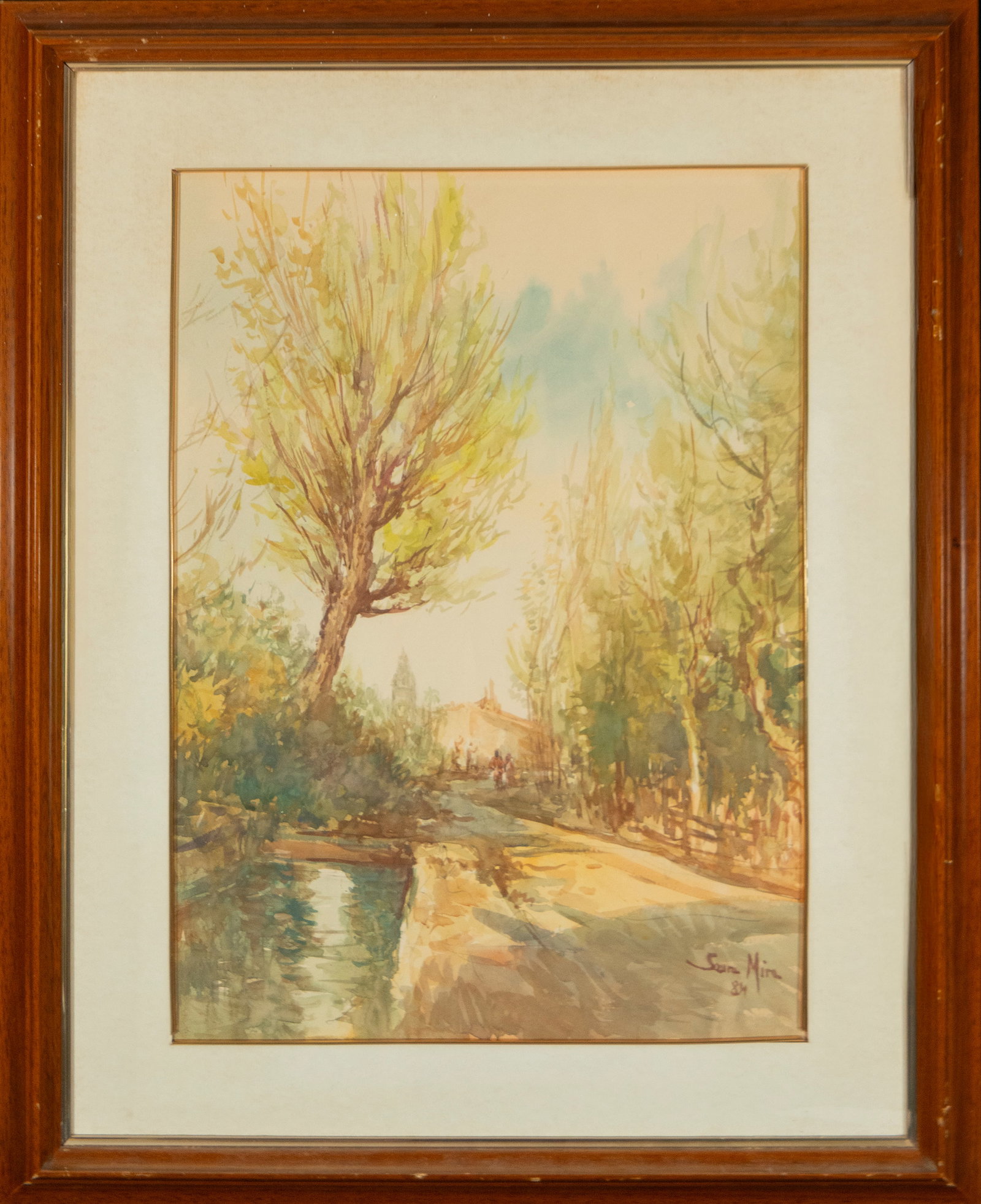 River landscape. Signed Saura Mira. Valencian School. 20th century (1 of 4)