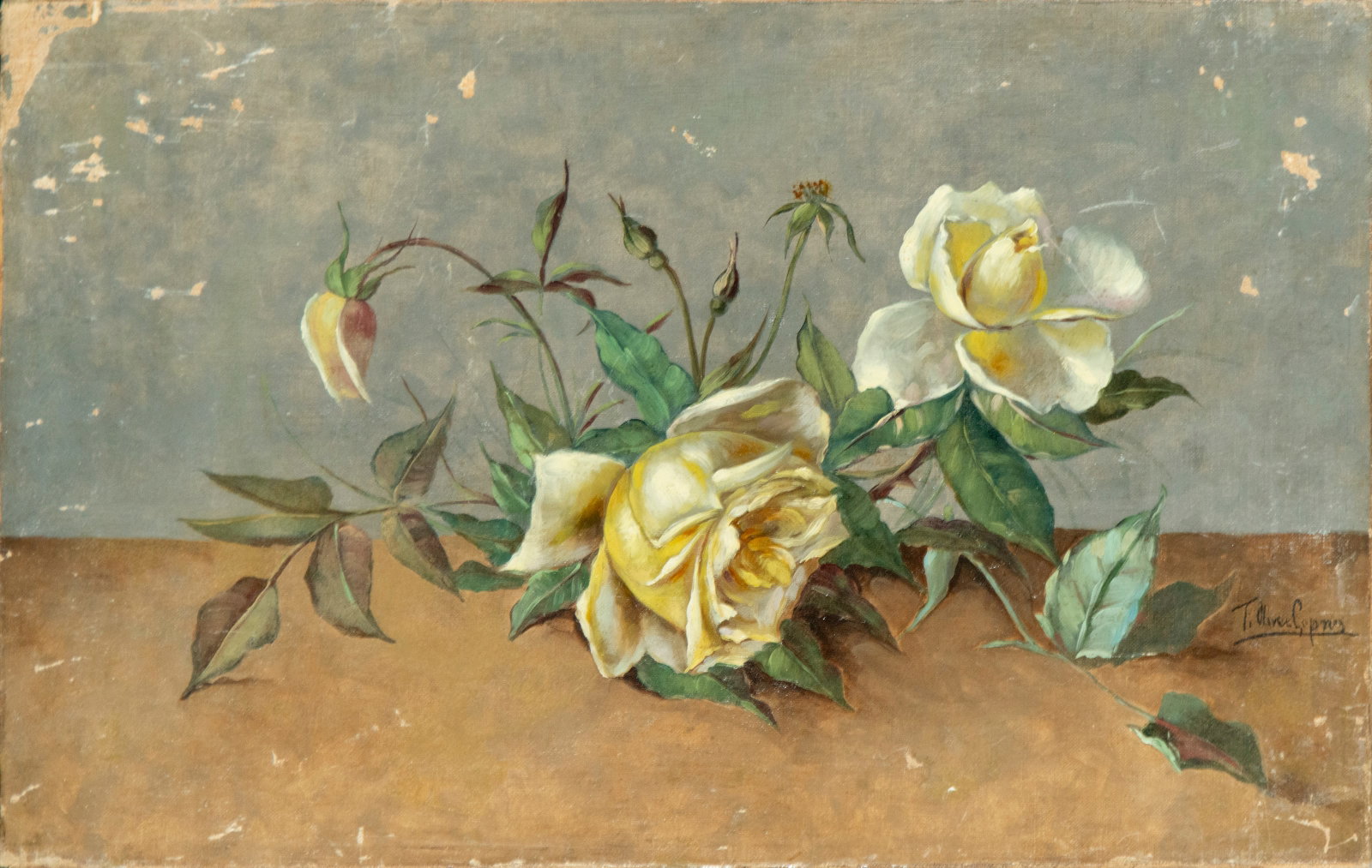 Roses. T. Oliver Copón. Malaga School. 19th Century (1 of 4)