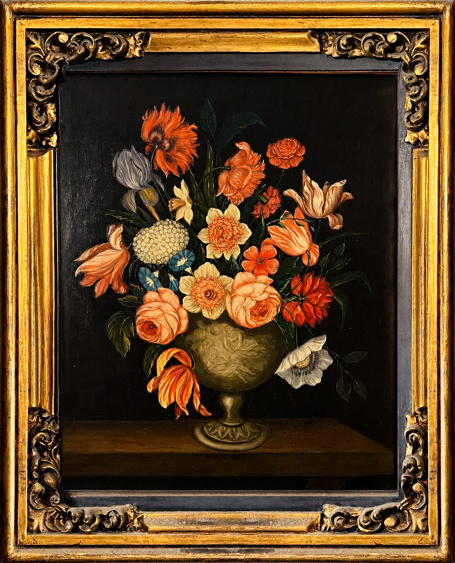 Still life on wood panel, early 20th century (1 of 3)
