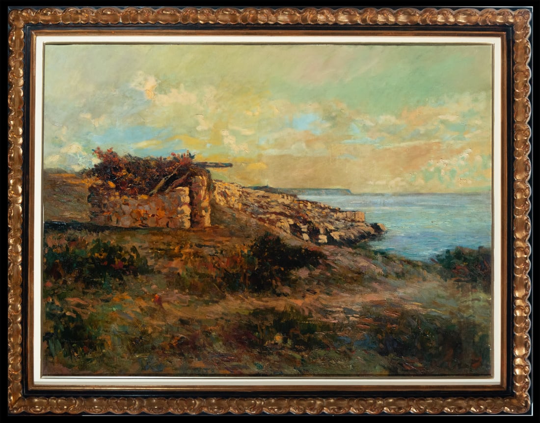 View of a Cabin on a Lake, 19th-century European Impressionist school (1 of 4)