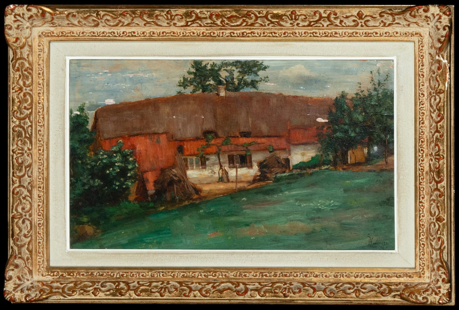 Countryside landscape signed in monogram, European school of 1900 (1 of 6)