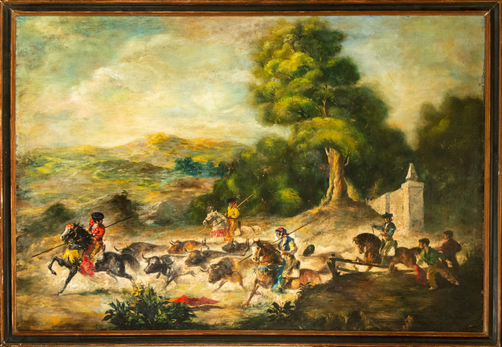 Picador scene, Portuguese school of the 19th century. (1 of 5)