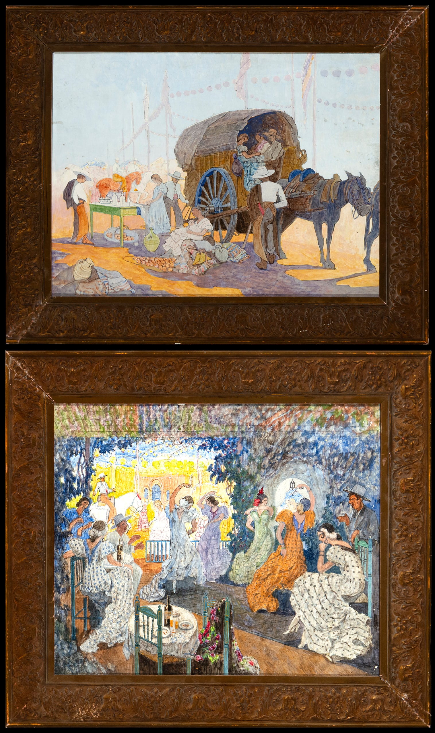 Couple, Popular Andalusian Scenes, Eduardo Martinez Vázquez (1886-1971) Andalusian School, 19th (1 of 8)