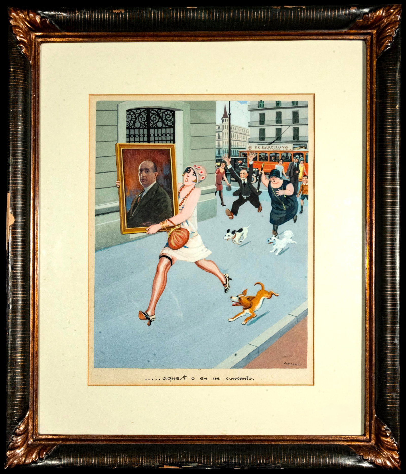 RICARD OPISSO - Watercolor on Paper - FCB "Aquest or in a Convent" (1 of 10)