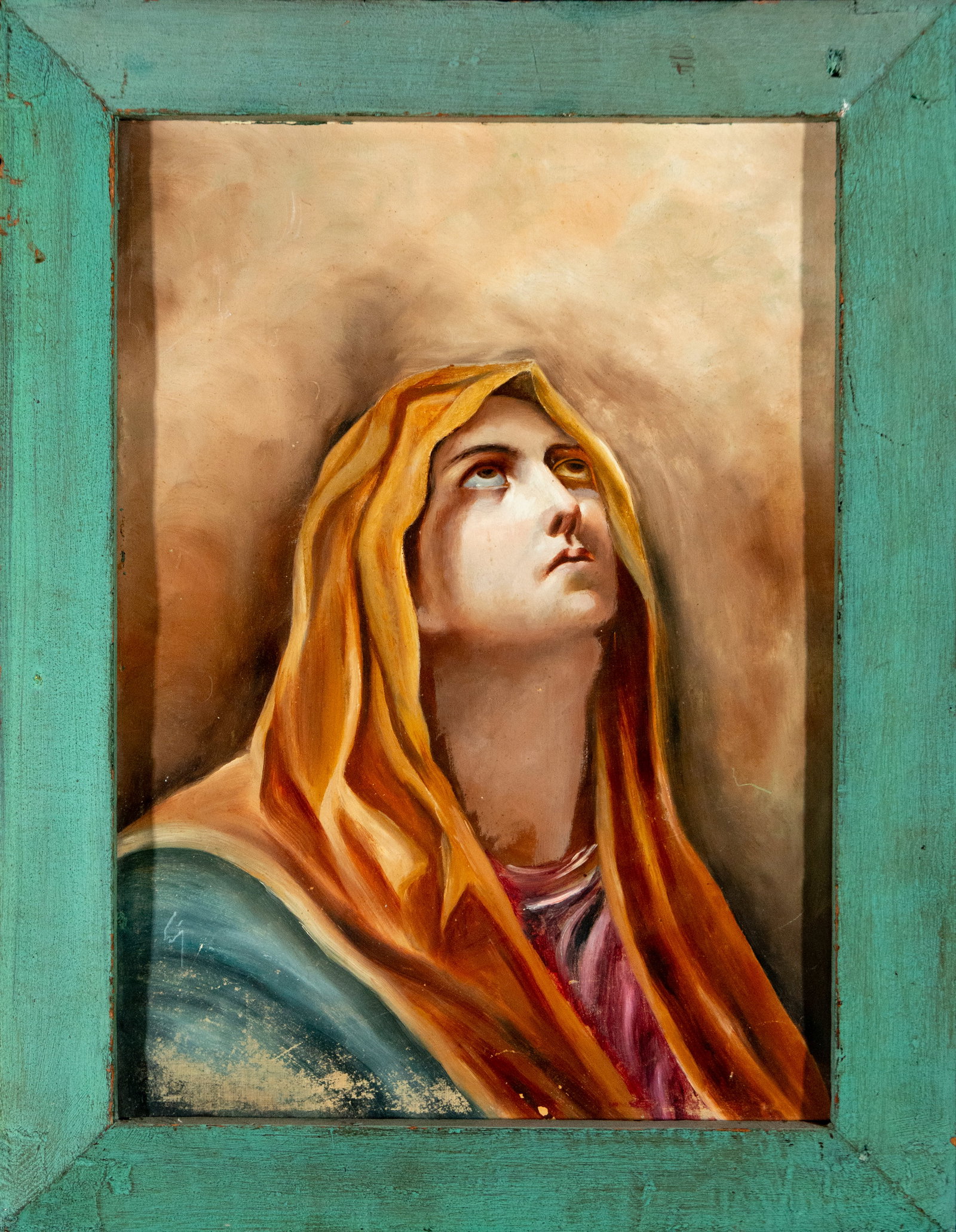 Virgin of Calvary, mid-19th century: 42 cm x 30 cm and 53 cm x 41 cm, oil on canvas