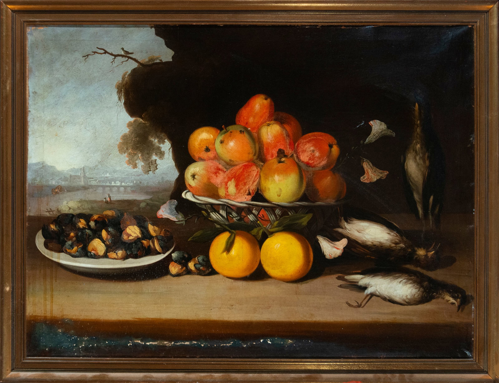 Important Italian painting oil canvas still life of fruit 19th century: 85 cm x 63 cm and 91 cm x 70 cm
