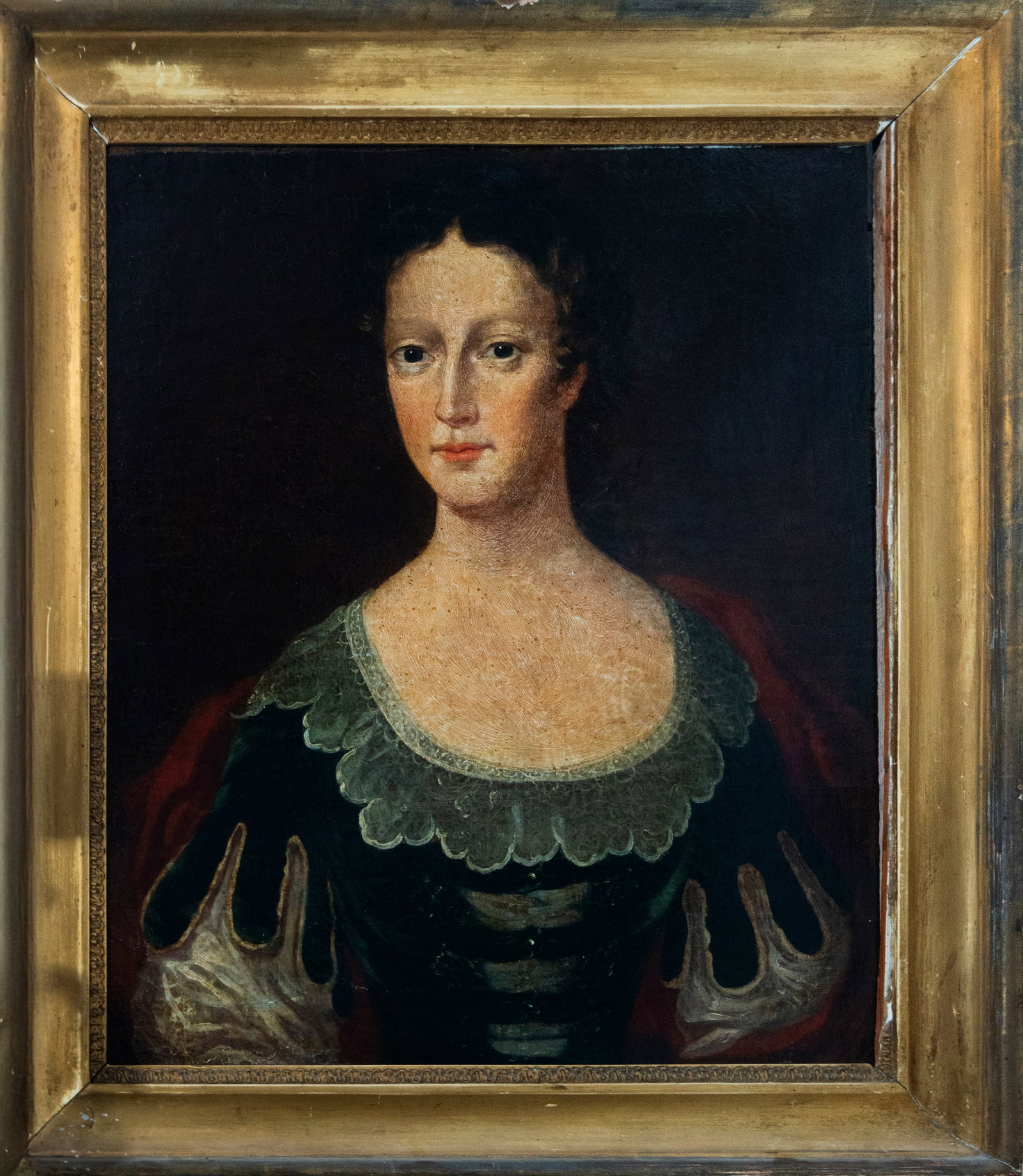 Oil on canvas German school portrait of countess (1 of 5)