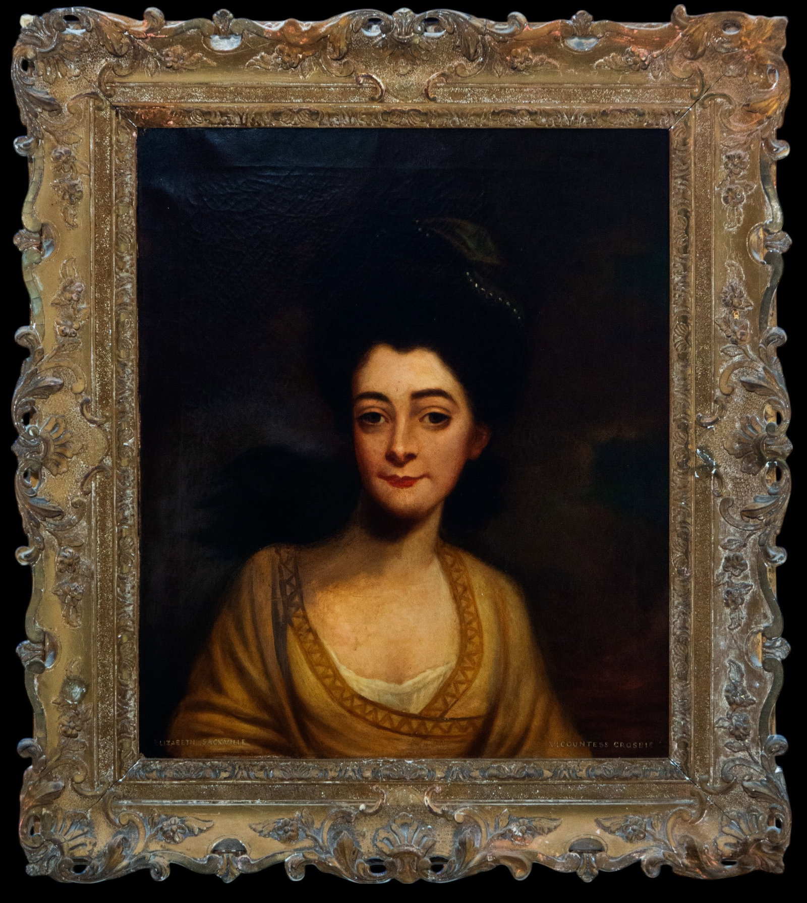 French school, 19th century, decorative portrait of a countess: 58 cm x 50 cm and 78 cm x 70 cm