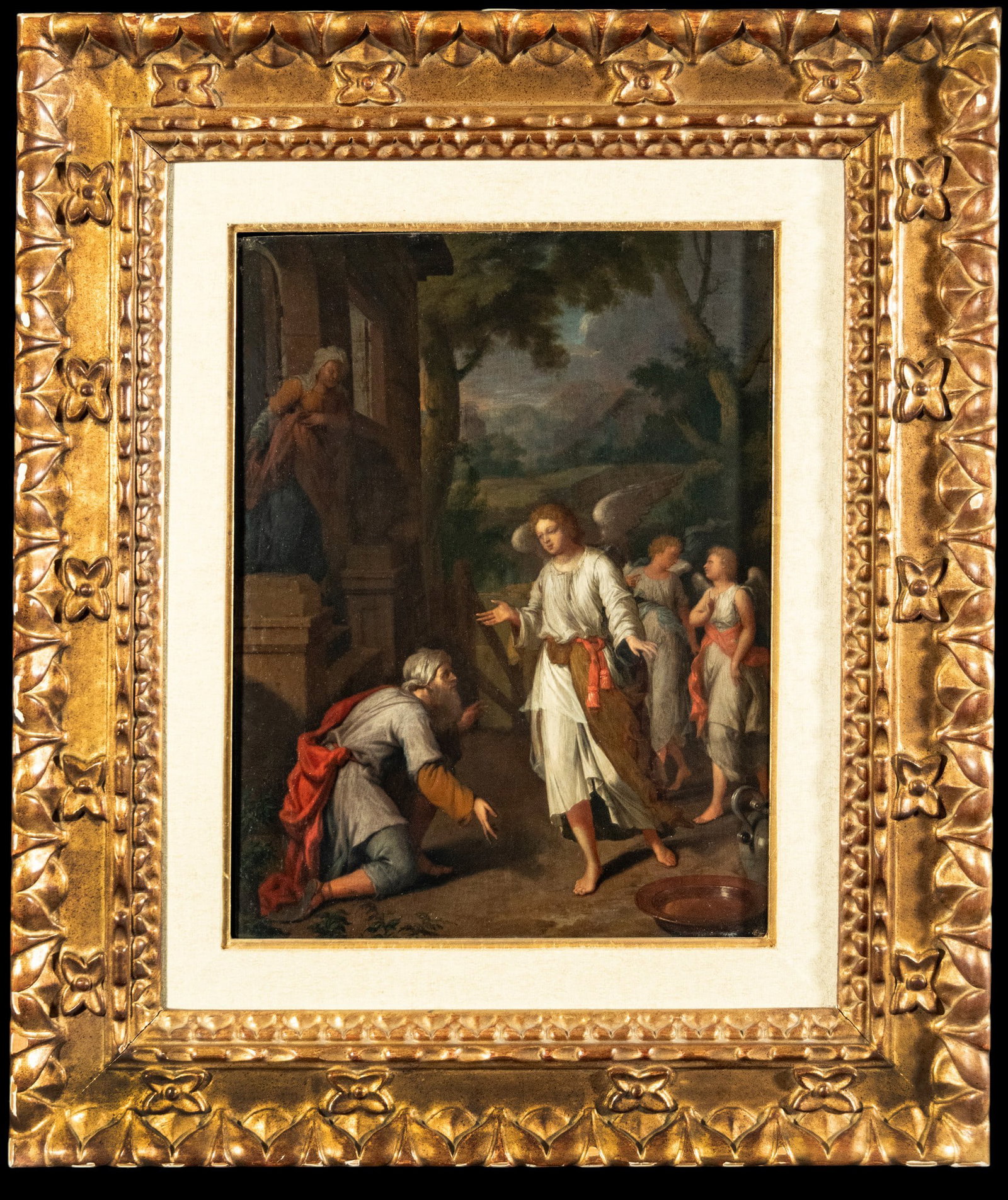 FLEMISH OR FRENCH MASTER OF THE 16TH CENTURY - TOBIAS AND THE ANGEL: Oil on panel. Panel dimensions only: 49 x 38 cm. Framed dimensions: 75 x 65 cm. Provenance: important private Catalan collection.
