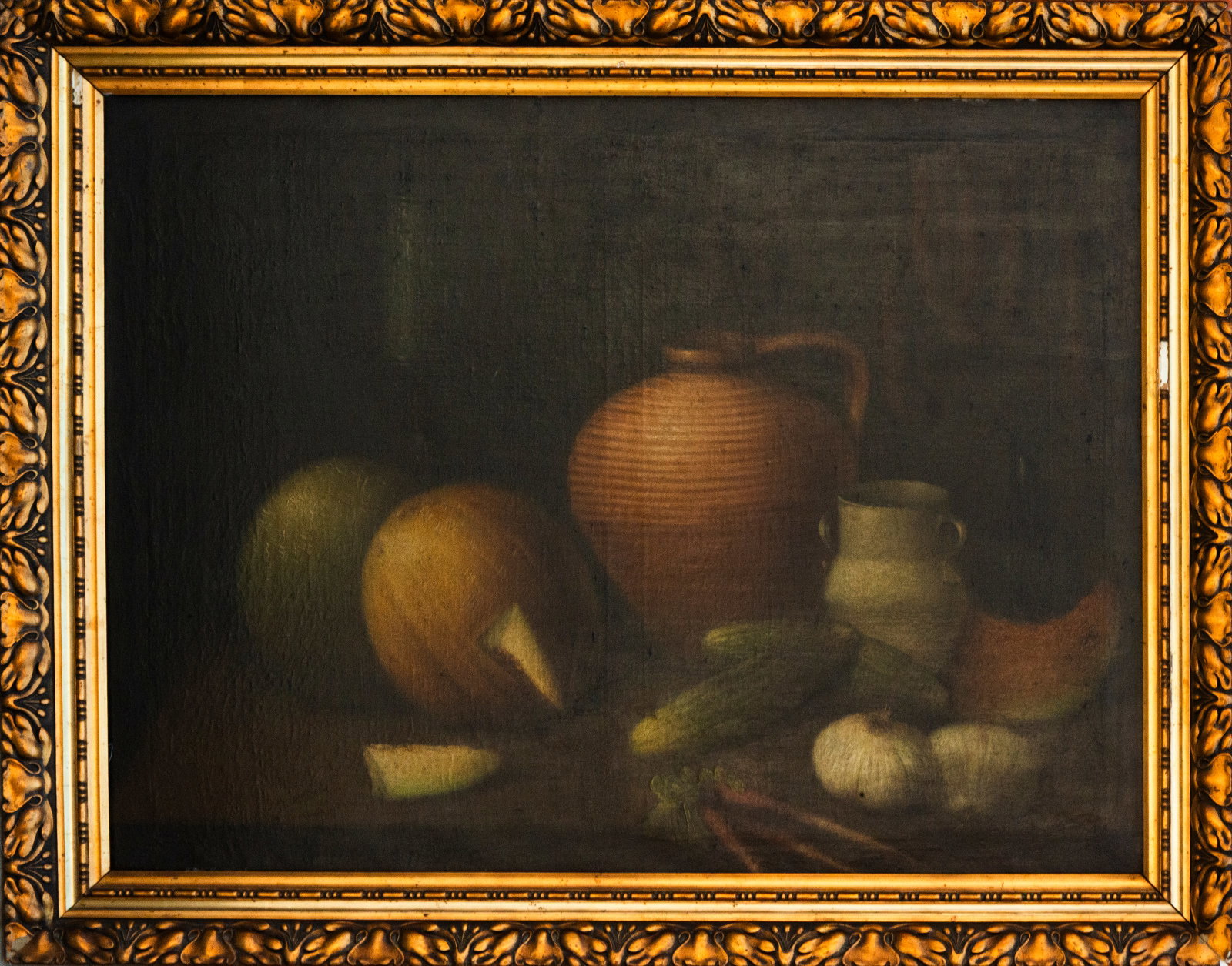 Still life with fruits, vegetables and jugs (1 of 4)