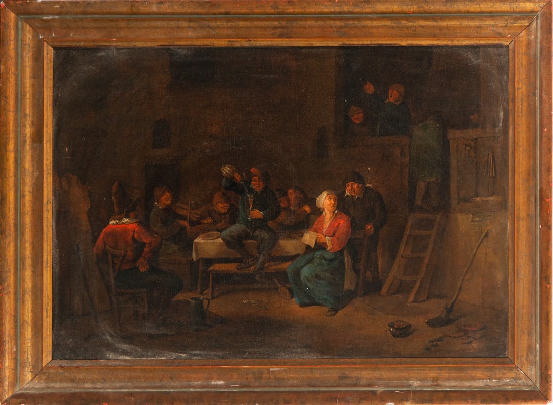 Interior of Tavern, 17th century Flemish school, school of David Teniers II (1 of 4)