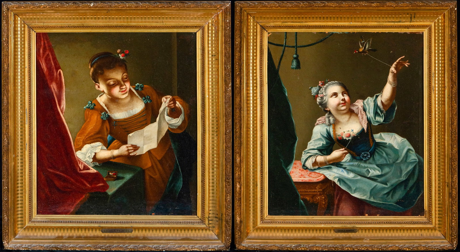 Pair of French Neoclassical Ladies from the late 18th century (1 of 10)