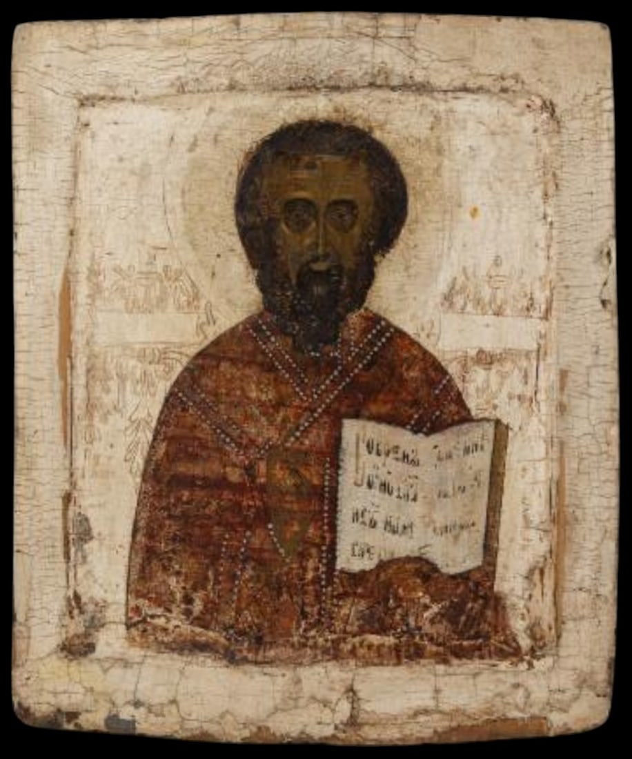 Very old Orthodox icon of Saint Nicholas - 17th century (1 of 4)