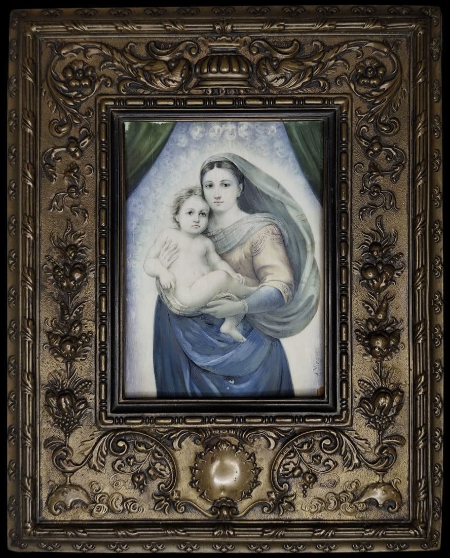 Alexander von Wagner (1838-1919) - Miniature of Raphael's Sistine Madonna (1 of 5)