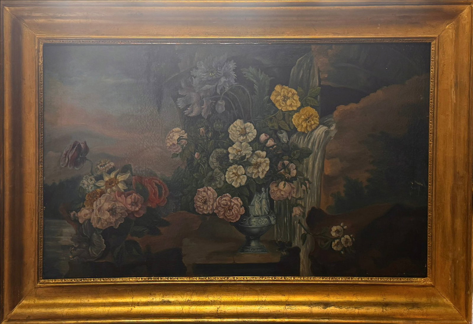 Floral still life with waterfall, European school, 18th century. (1 of 9)