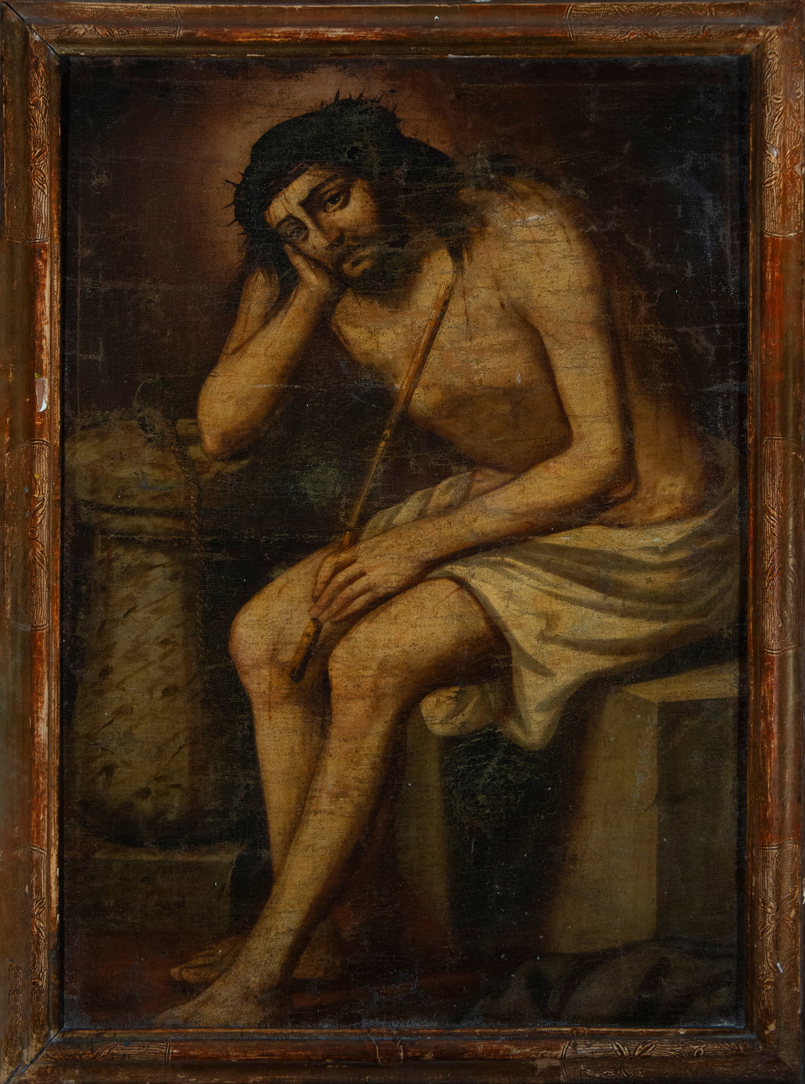 Oil painting on canvas Ecce Homo 17th century: 109cm x 77cm and 121cm x 100cm