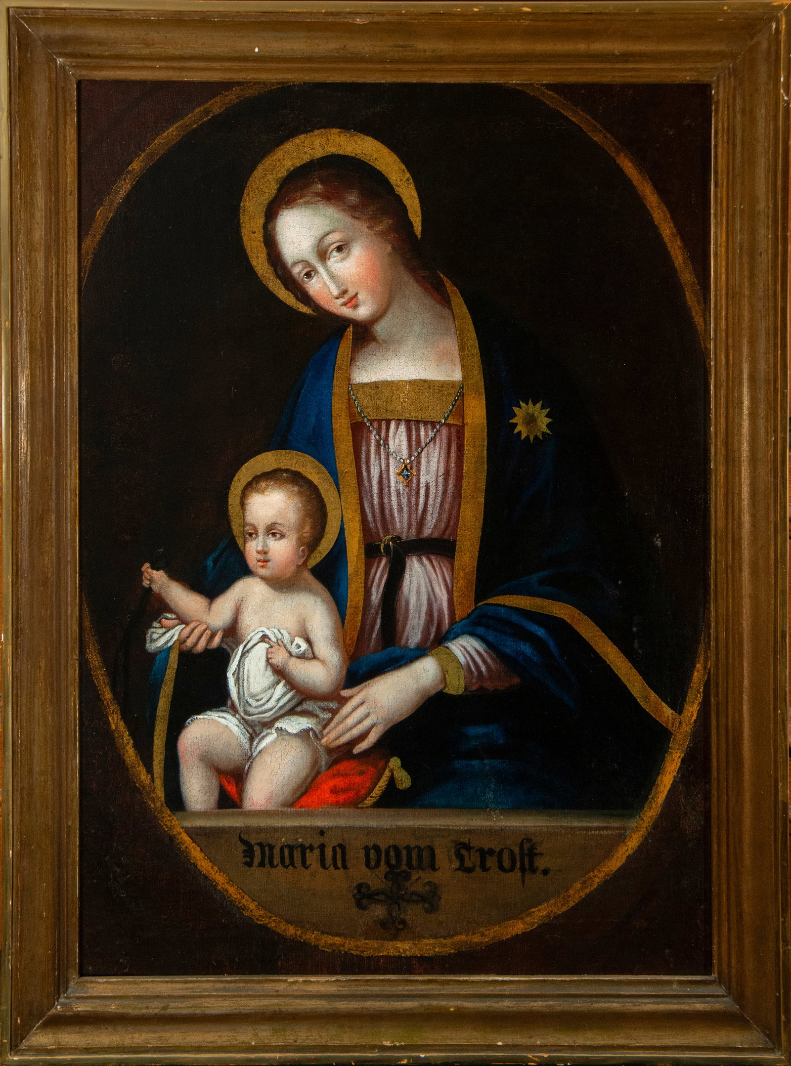 Oil painting on canvas Virgin and Child 17th century: 83 cm x 62 cm and 95 cm x 75 cm