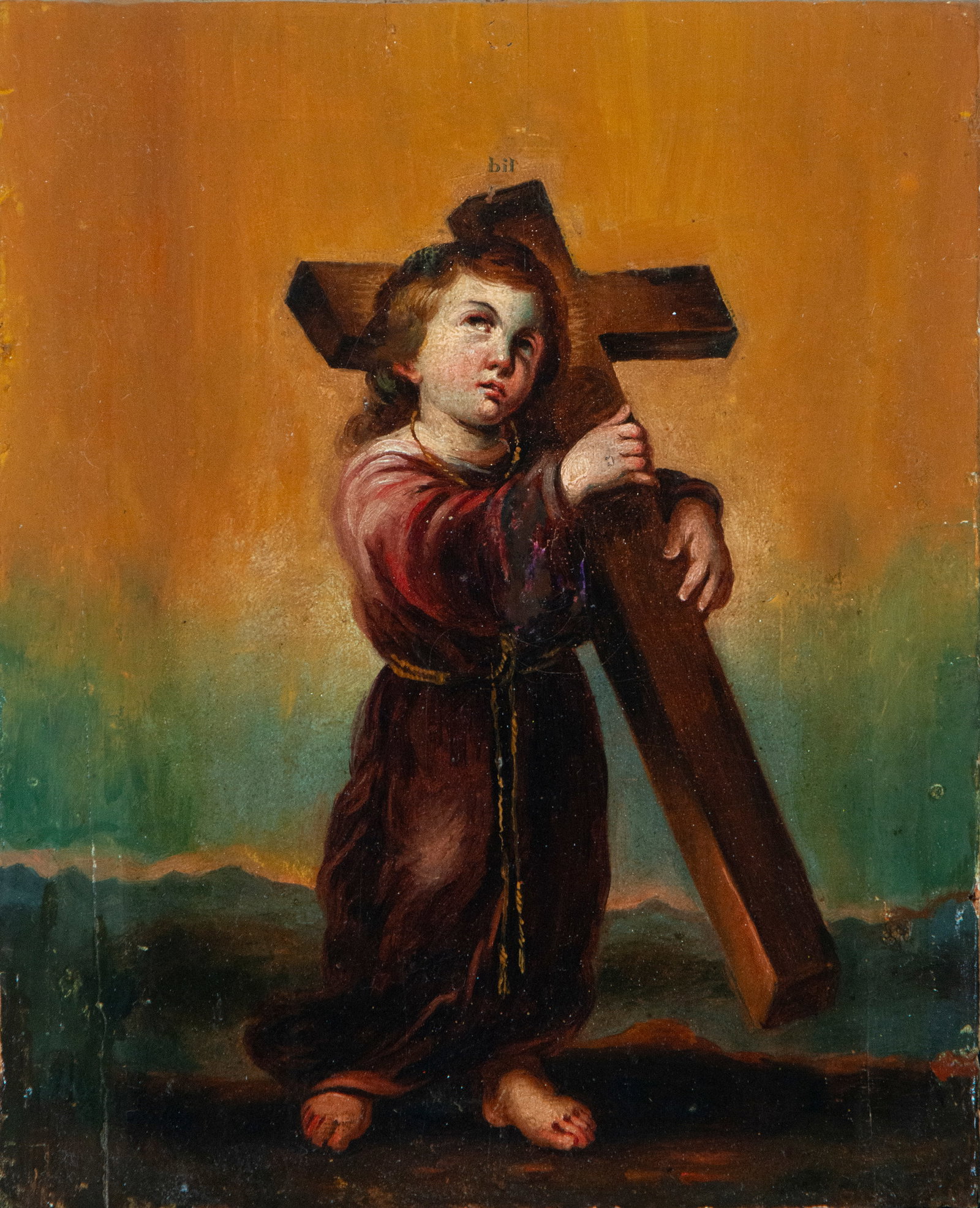 Child of the Passion Andalusian School, 18th century, oil on board: 24 x 19 cm