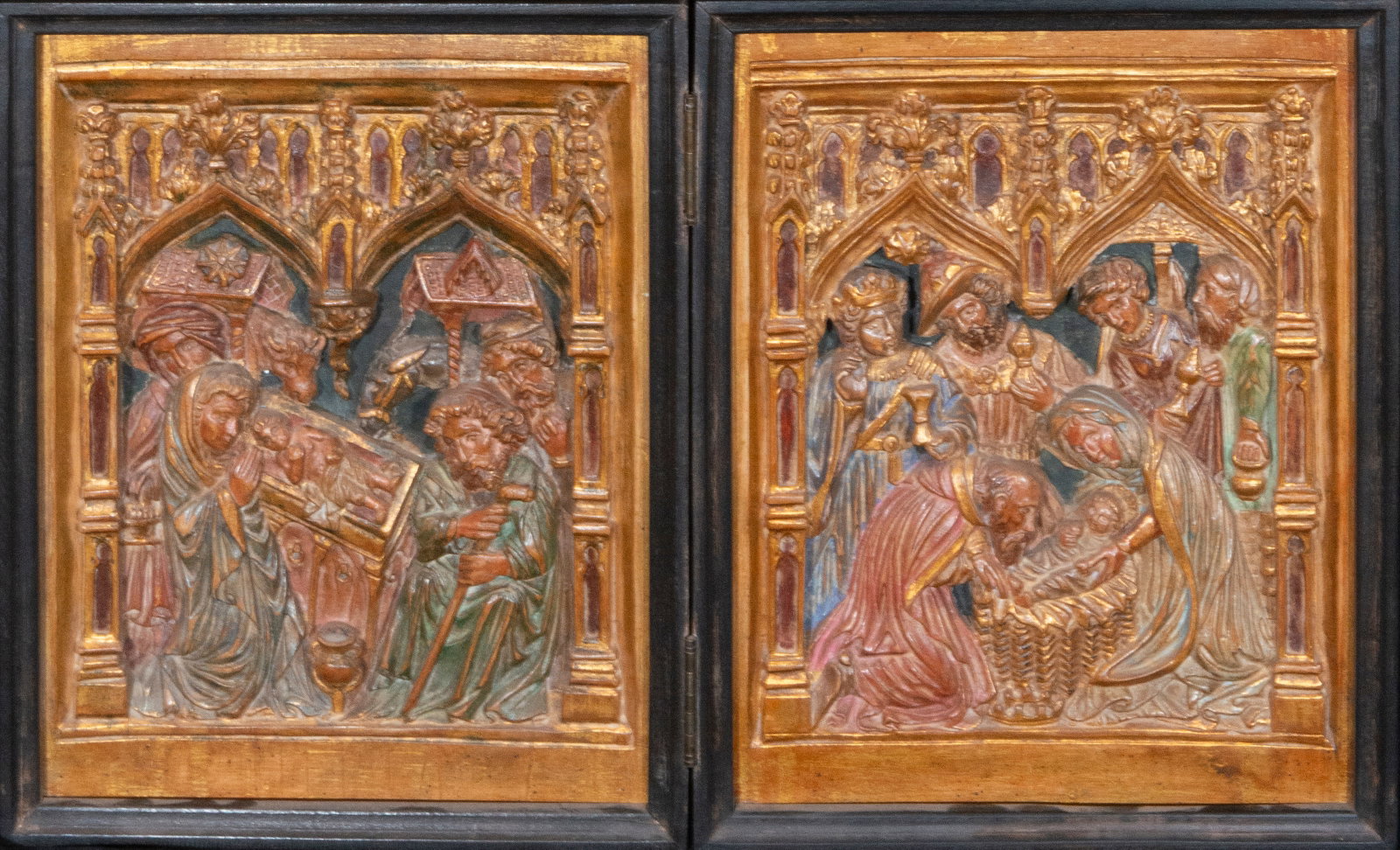 Diptych with scenes of the Adoration of the Shepherds and the Adoration of the Magi. European (1 of 9)