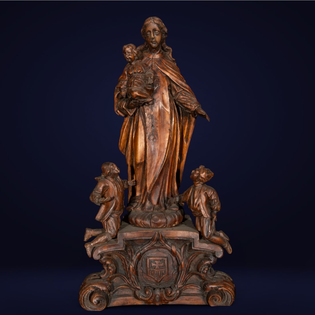 Virgin of Carmen, Italy or Spain, carved wood, 18th century: Wood, 60 cm x 33 cm.