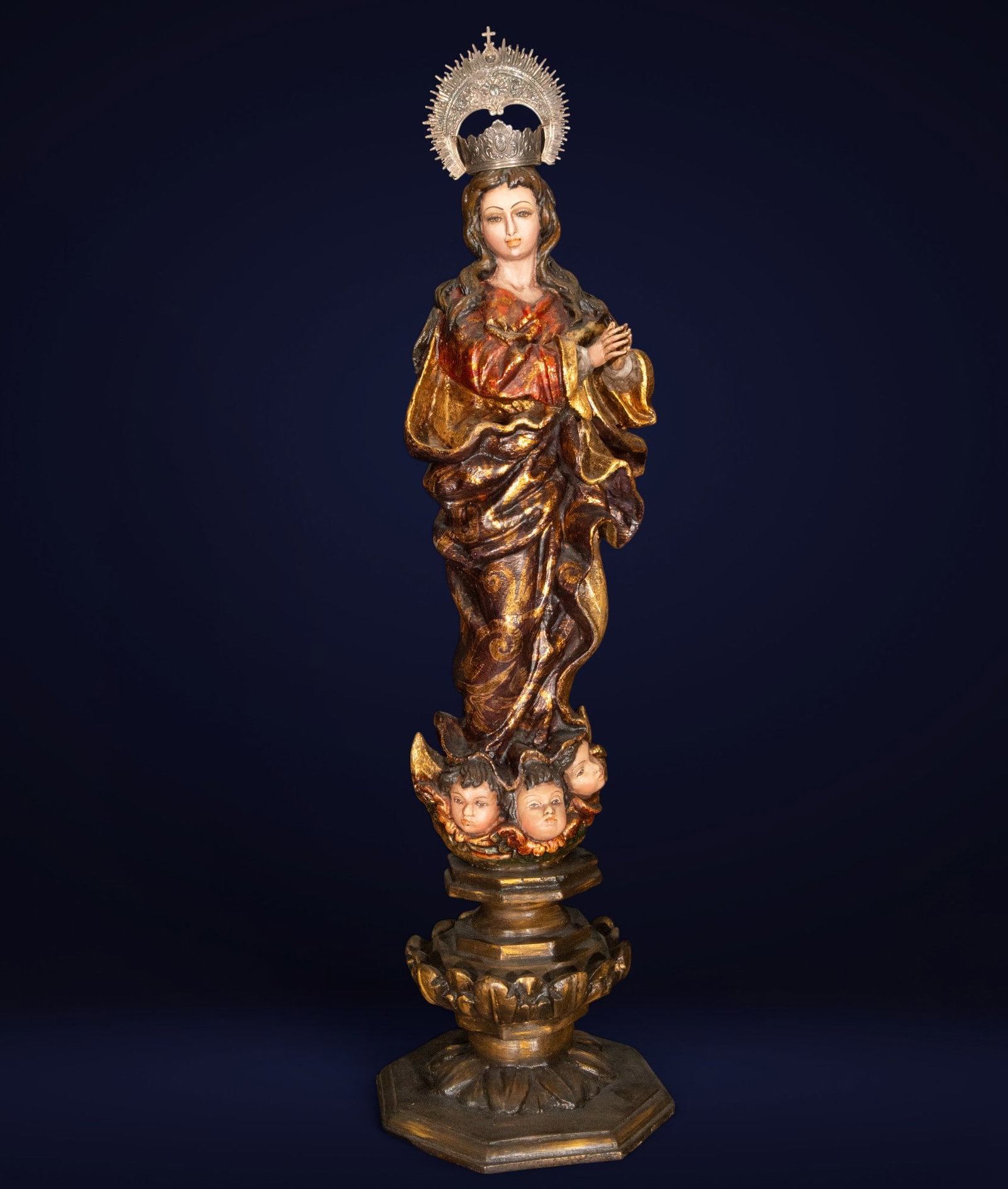 Virgin Immaculate Conception after Alonso Cano 19th century: Size. Measurements: 82 cm x 22 cm x 22 cm