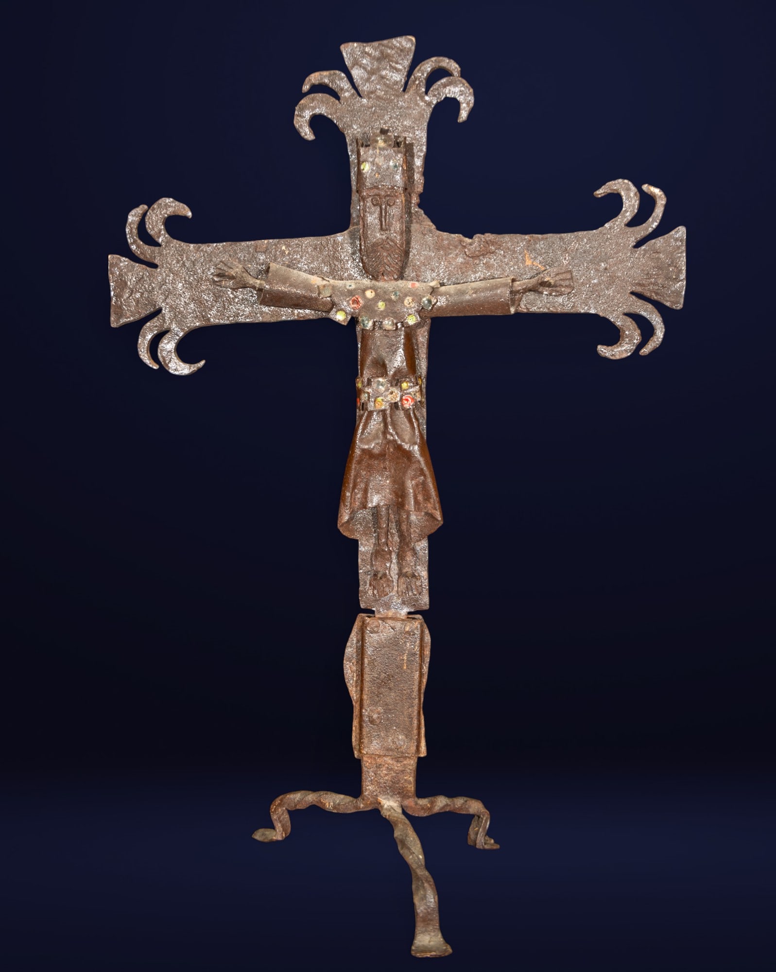 Cast Christ on an iron cross. Catalan Modernist school from the 19th to the early 20th century. (1 of 8)