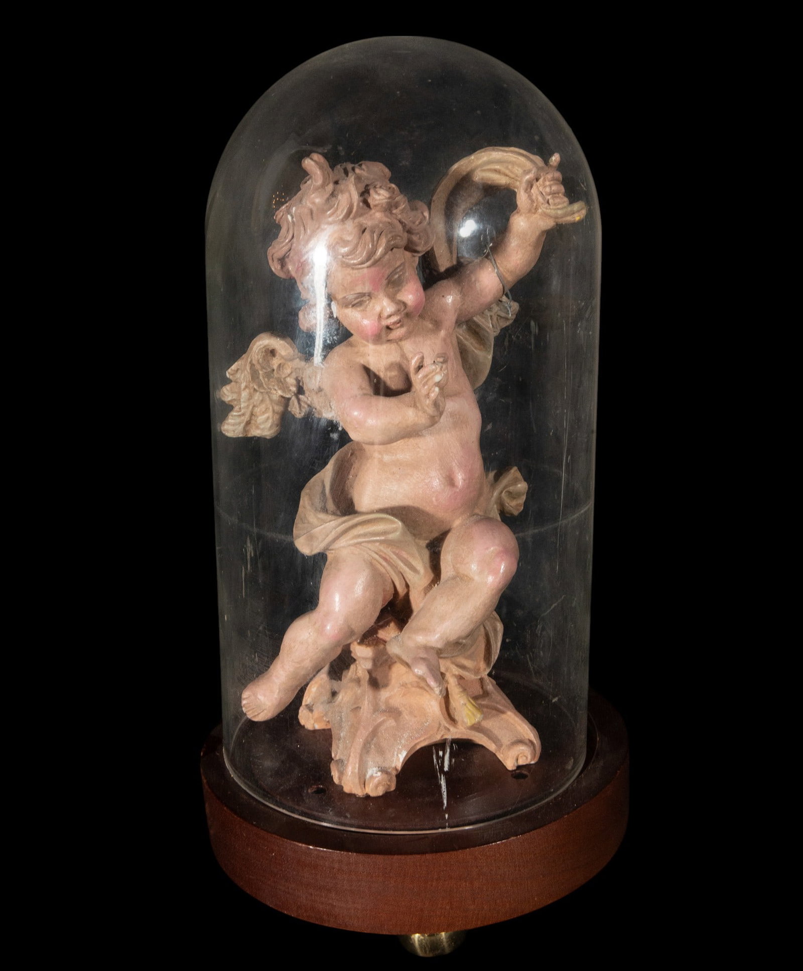 20th century resin angel with lantern: Resin. Measurements: 22 cm x 11 cm x 8 cm, total 30 cm x 16 cm x 16 cm