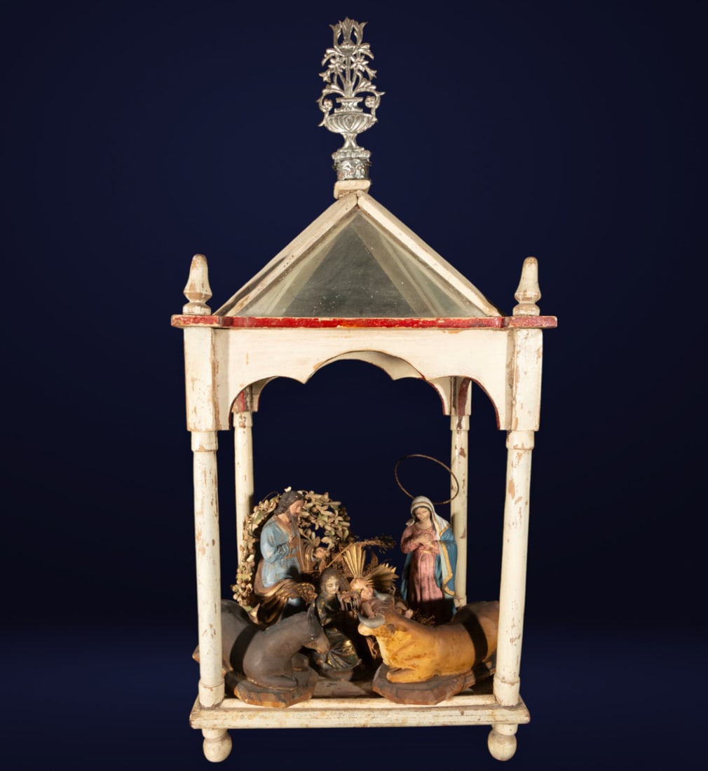 The Nativity Terracotta Nativity Scene from the 19th century: Terracotta. Measurements: 76 cm x 36 cm x 31 cm