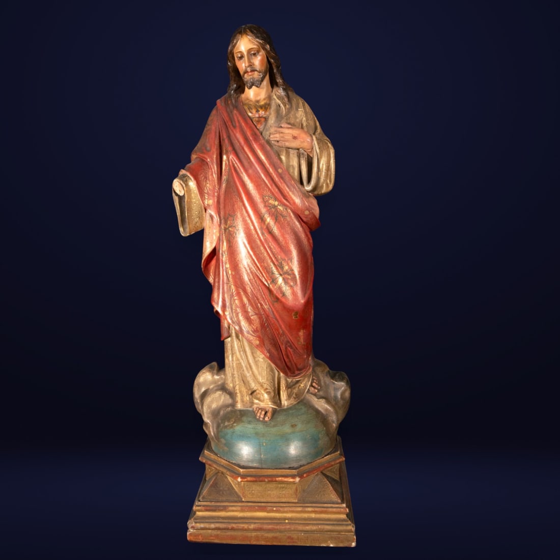 Wooden sculpture of Christ, early 20th century: Wood. Measurements: 58 cm x 23 cm x 20 cm