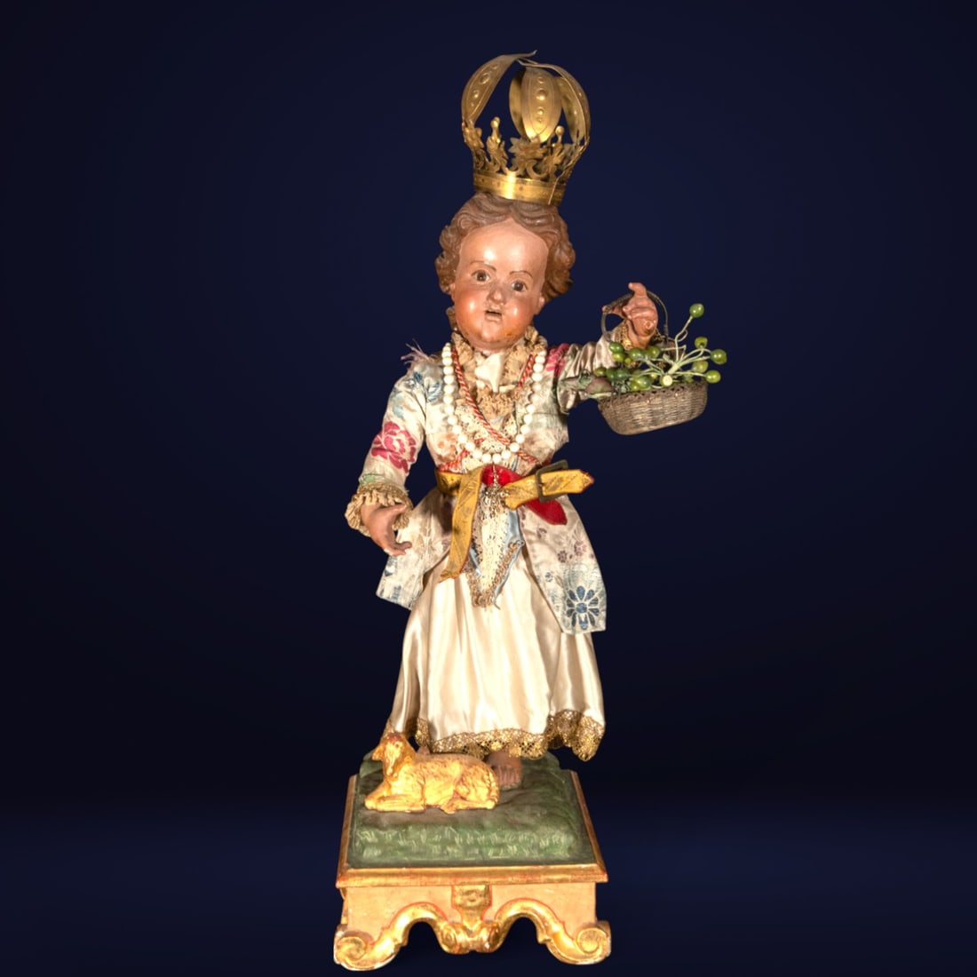 18th century carved sculpture representing Saint John the Baptist (1 of 7)