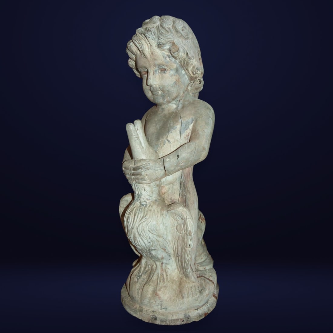 Wood sculpture from the 19th-20th century: Wood. Measurements: 93 cm x 30 cm x 29 cm