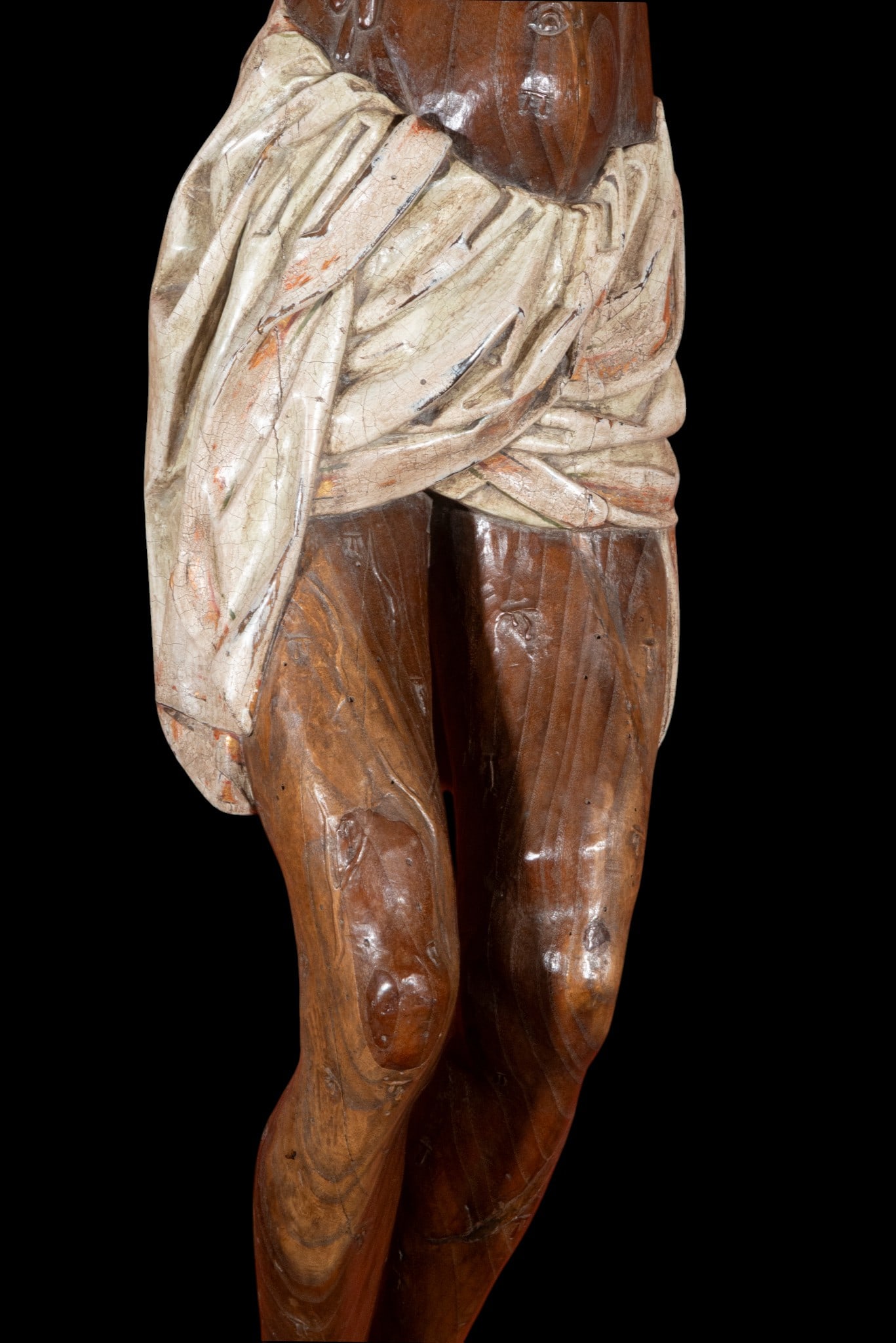 Sculpture carved from linden wood. Christ. 15th century, possibly German. - 5