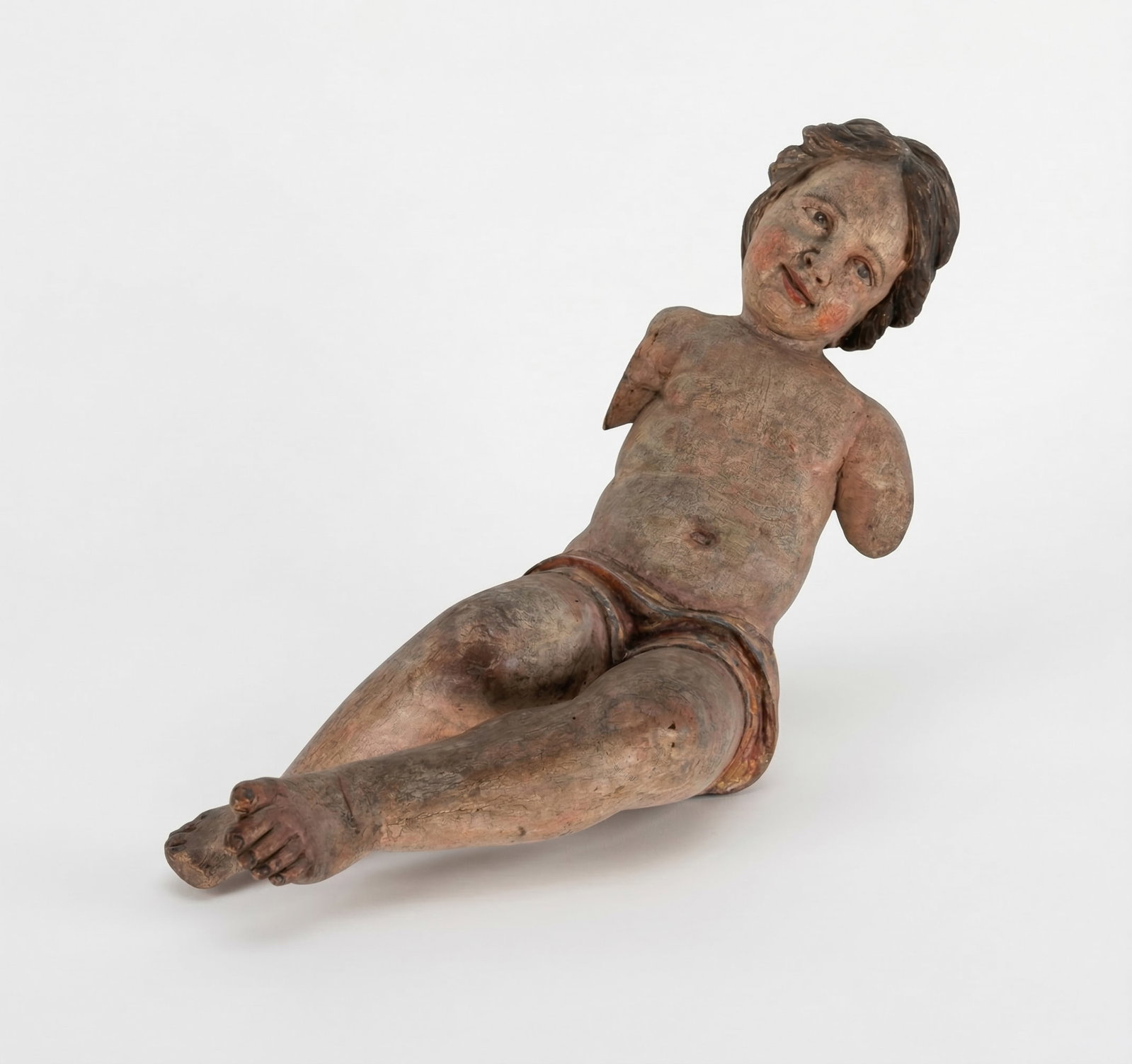 Large Baroque Angel, Central European style, 17th century: Measurements: 59 cm, made of wood