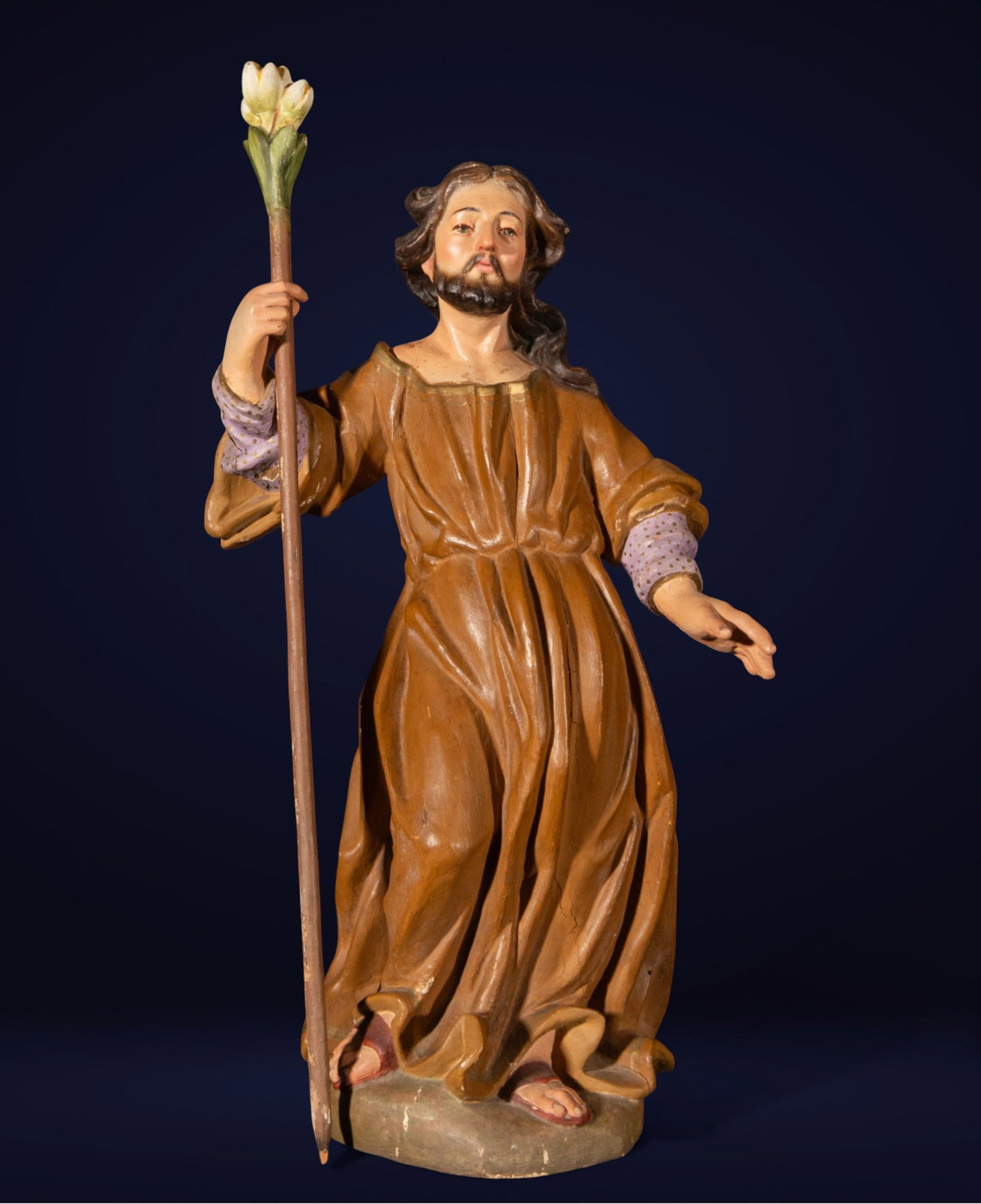 Colonial Saint Joseph with flowering staff, Hispanic-American school, 19th century (1 of 2)