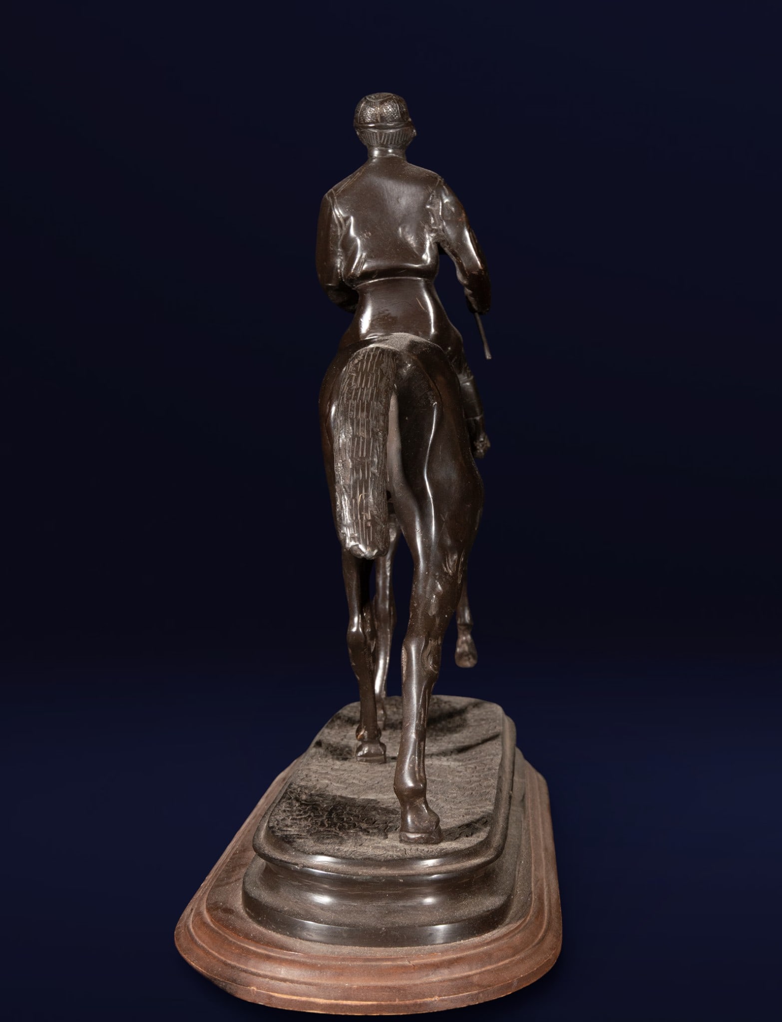 The Man with a Hat, Signed, French Realist School, 19th-20th Century: Patinated bronze. Measurements 40 x 20 x 20 cm.