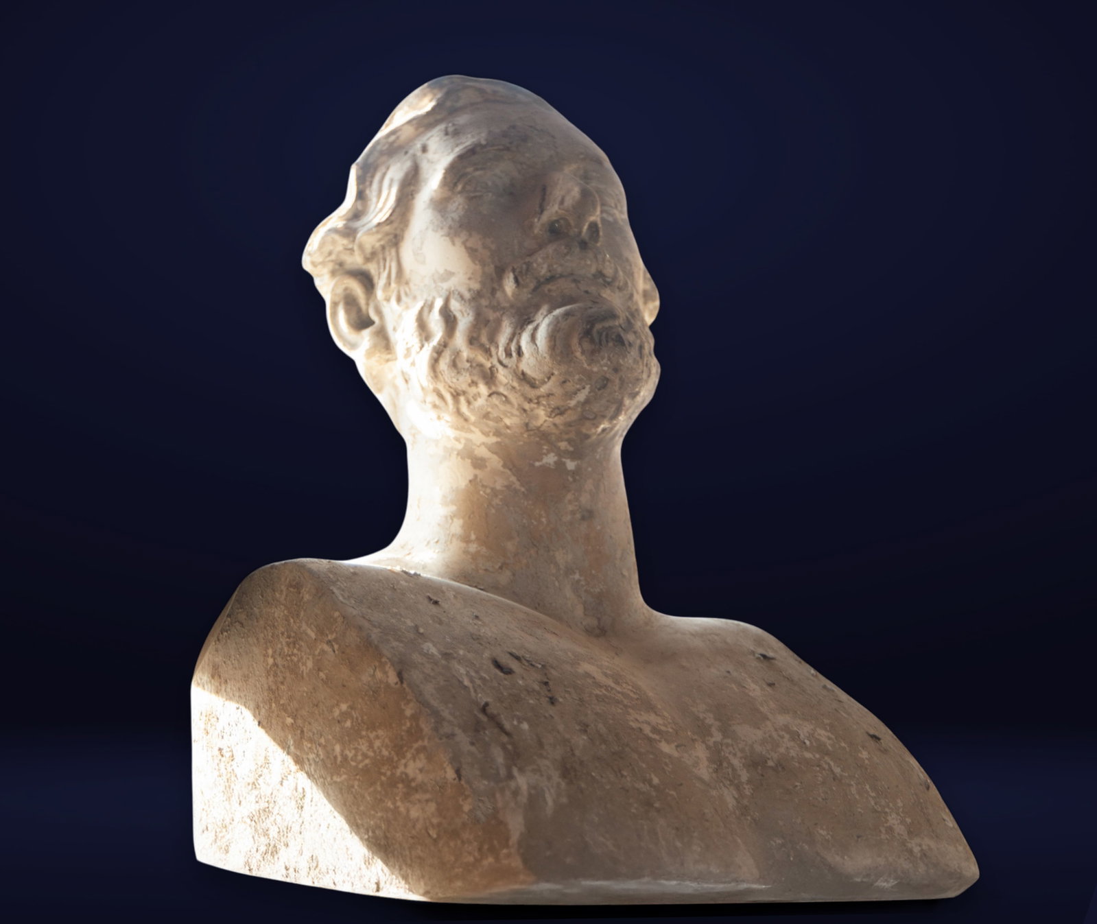 Plaster sculpture mold of a bust of the Duke of San Pedro de Galatino, 19th century: 58 cm x 35 cm x 26 cm