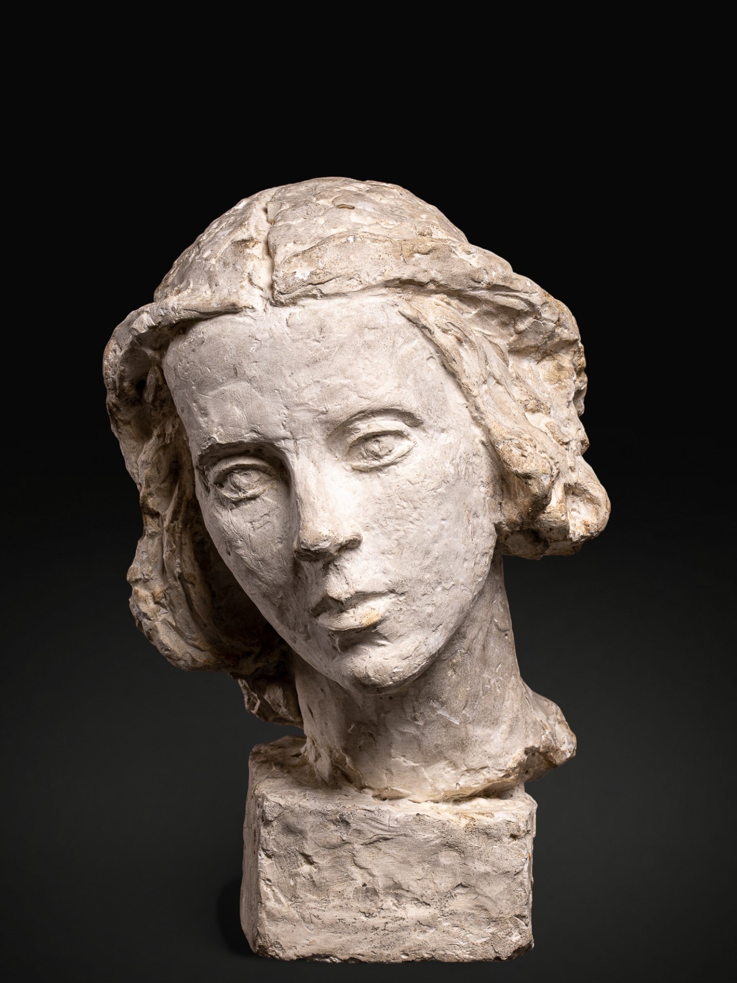 Workshop of Gustave Fontaine (Etterbeek, 1877 – Brussels, 1952) - Modeled female head (1 of 8)