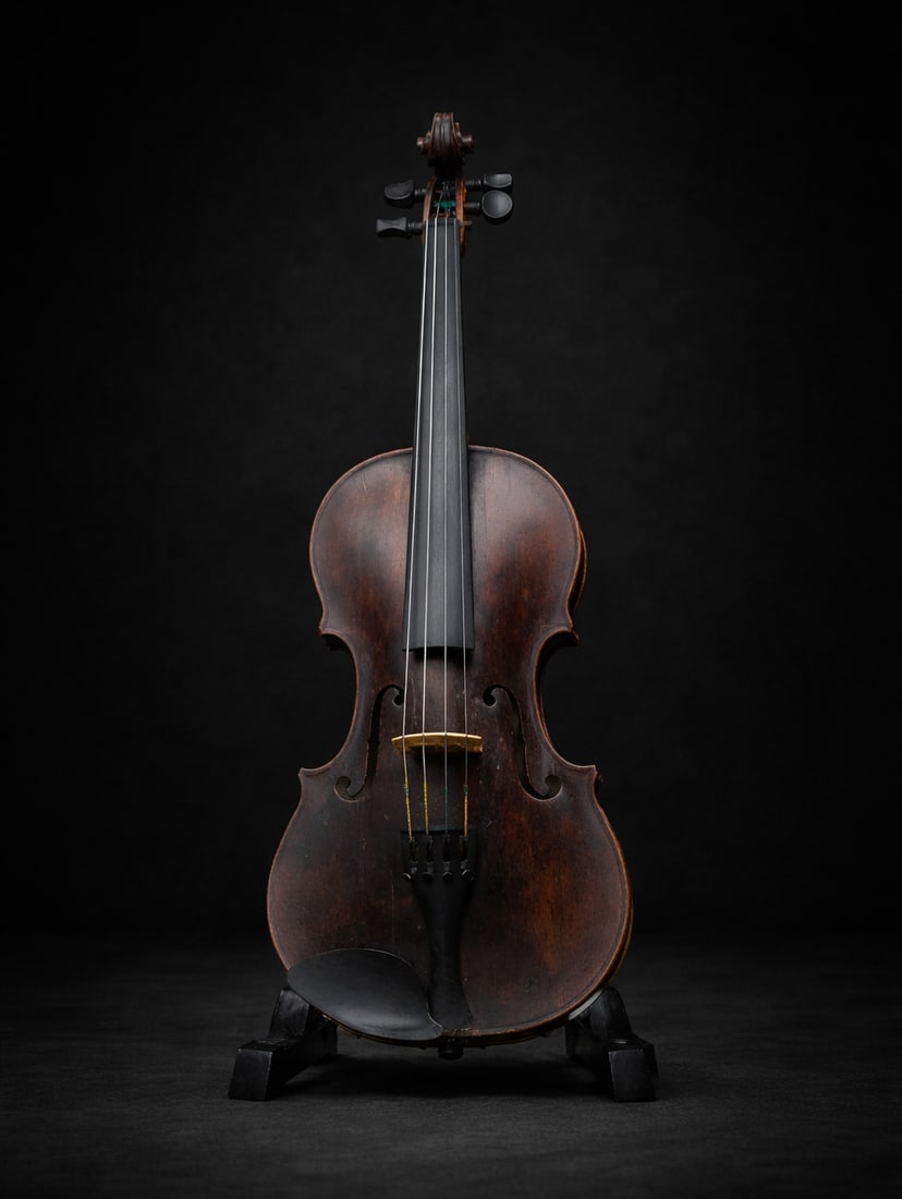 GERMAN SCHOOL, POSSIBLY THE VILS REGION, CIRCA 1750 German violin: German violin, probably from the Vils region and dating to around 1750. Its overall morphology, particularly the arching of the body and the form of the scroll, points to the Central European violin-m