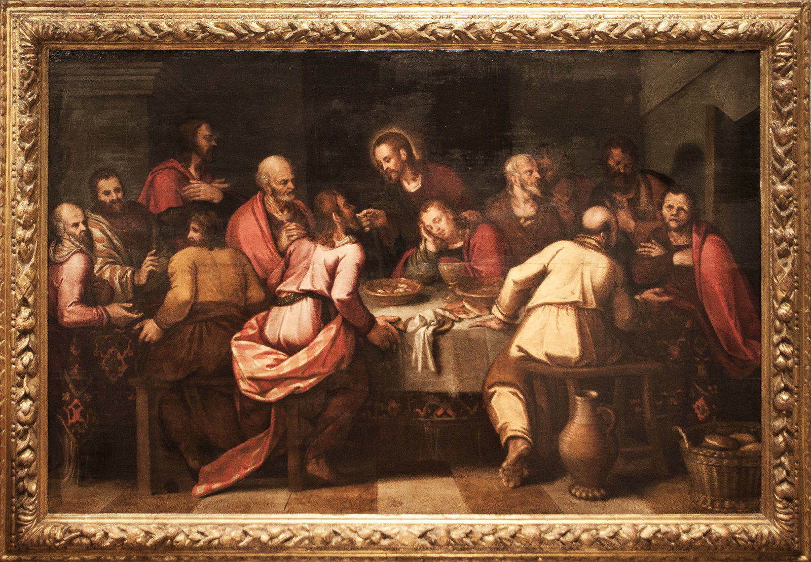 Italian Venetian School of the 16th Century - The Last Supper: Oil on panel. Dimensions: 104 x 157 cm. This important composition depicts the Last Supper, painted by an artist from the post-Dürerian Nordic tradition, active in the 16th century. The work remarkab