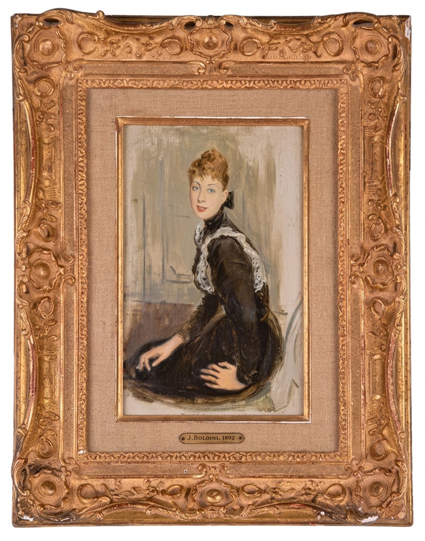 GIOVANNI BOLDINI (Ferrara, 1842 – Paris, 1931) – Portrait of the Marchioness Franzosi (1892) (1 of 3)