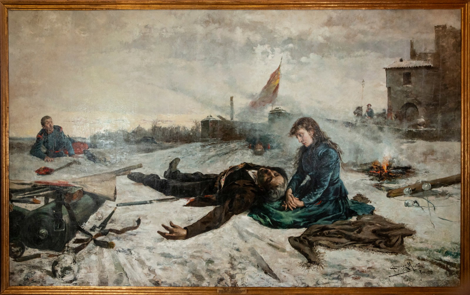 Monumental oil on canvas - JIMENEZ MARTIN, Juan (Adanero, ?vila, 1855-Madrid, 1901): Measurements: 219 cm x 318 cm; 232cm x 370cm.