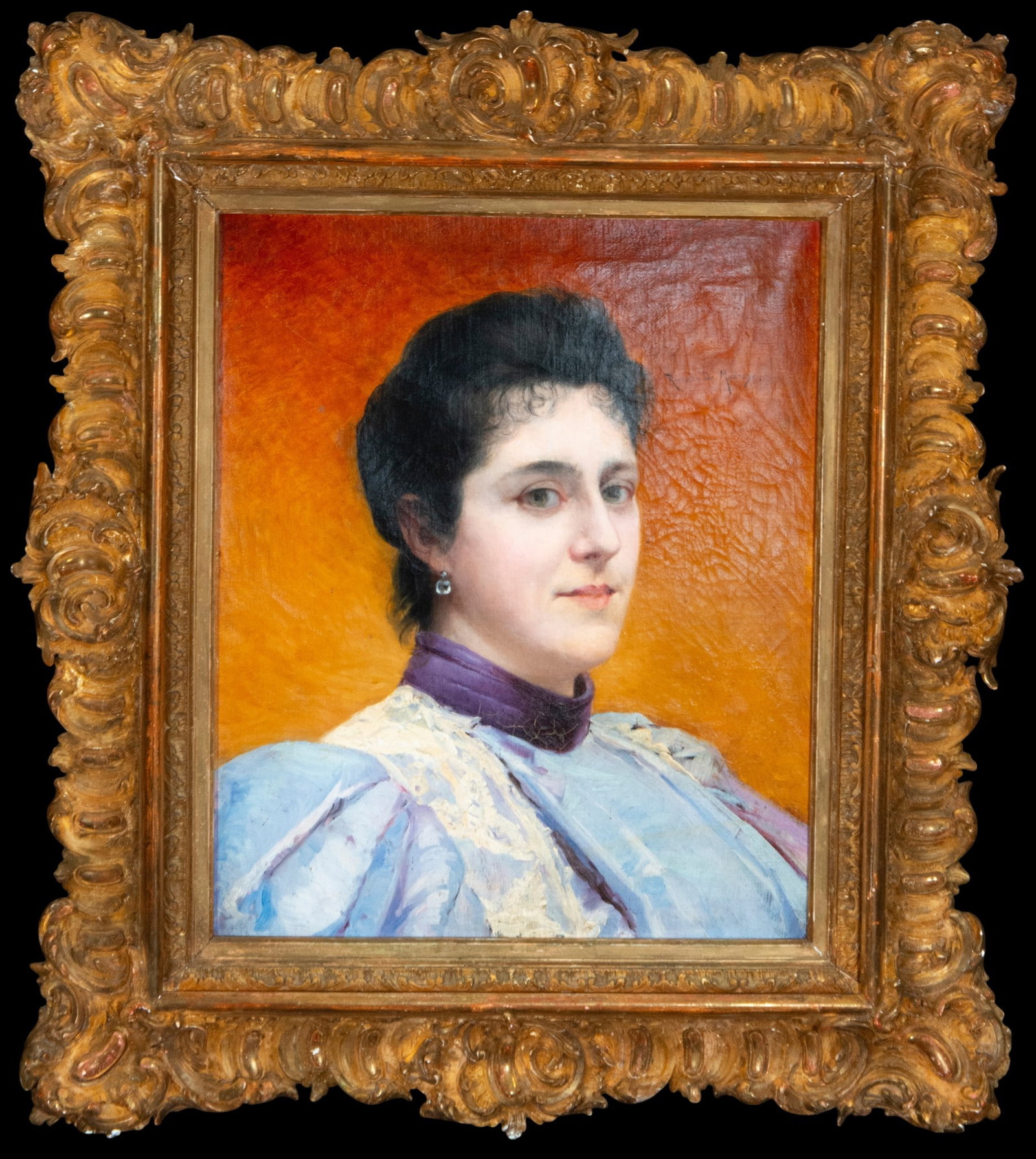 Portrait of a Lady - Ricardo de Madrazo, signed (Madrid, 1852-1917): Measurements: 45cm x 38cm; 69cm x 62cm.