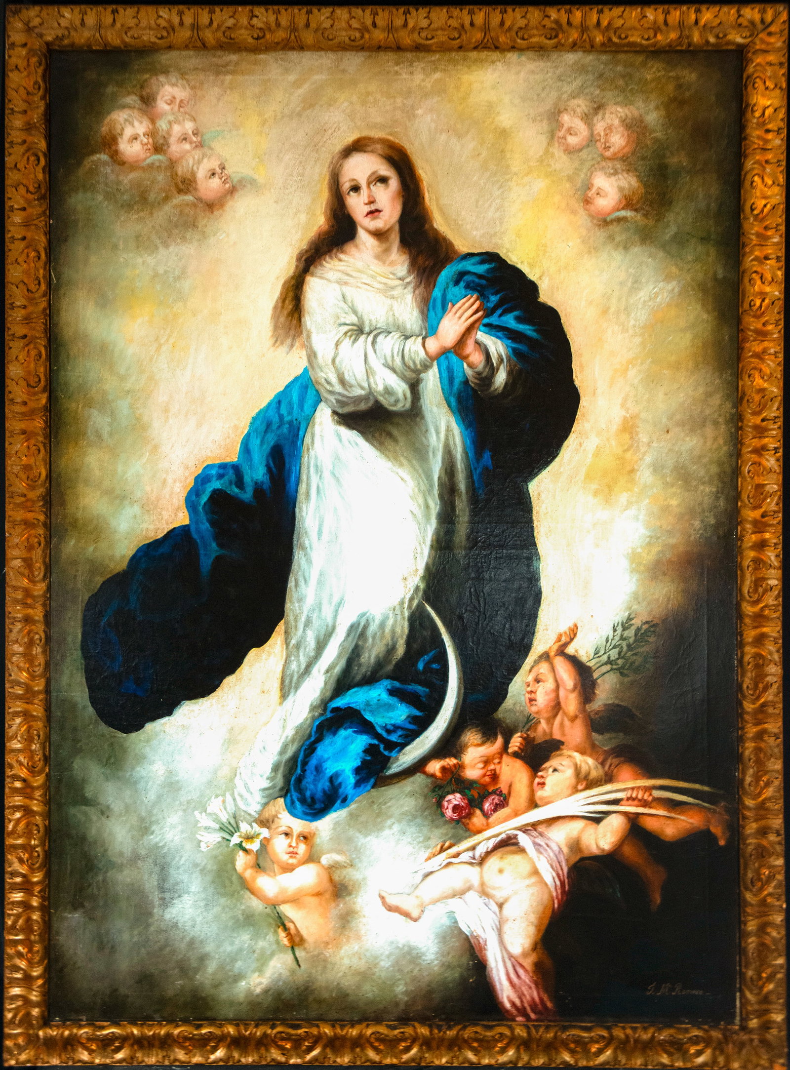 After models by Murillo, Large Immaculate Conception, 19th century: Measurements: 145cm x 103cm; 159cm x 118cm.