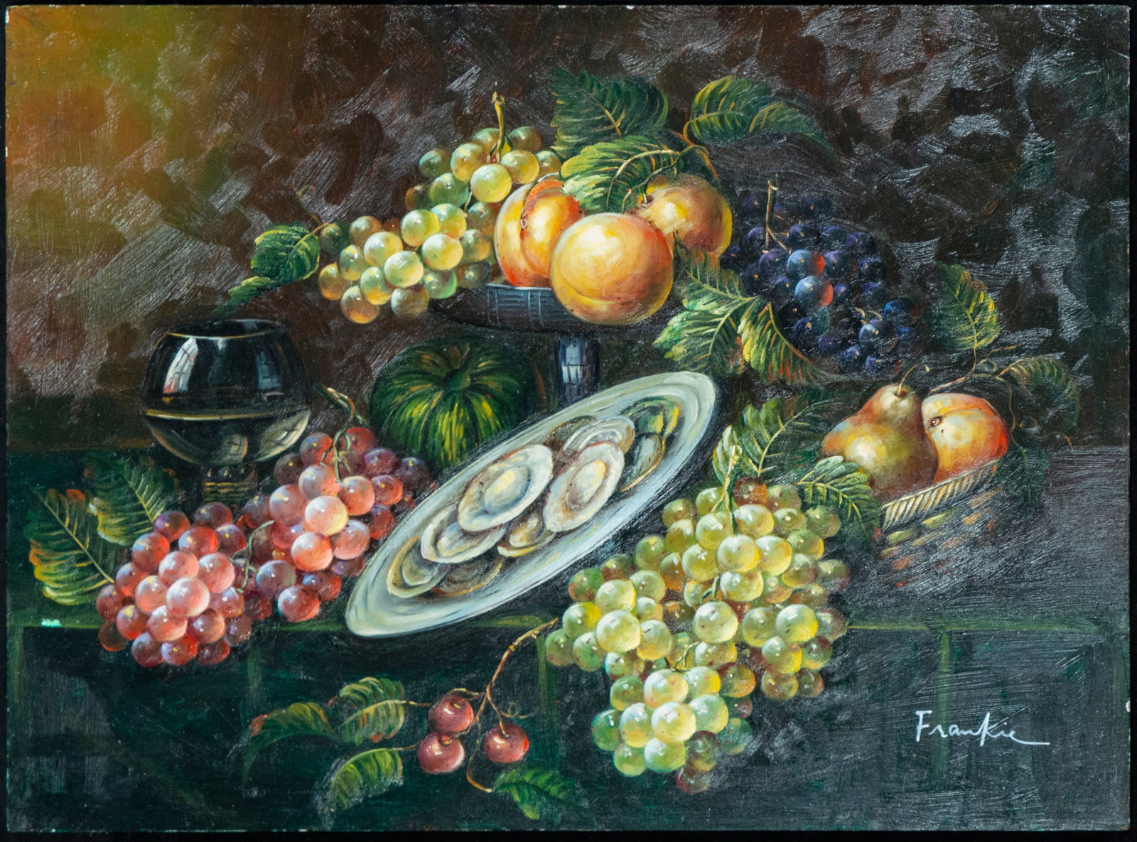 Still life, 20th century, Frankie, signed: Measurements: 41 cm x 31 cm.