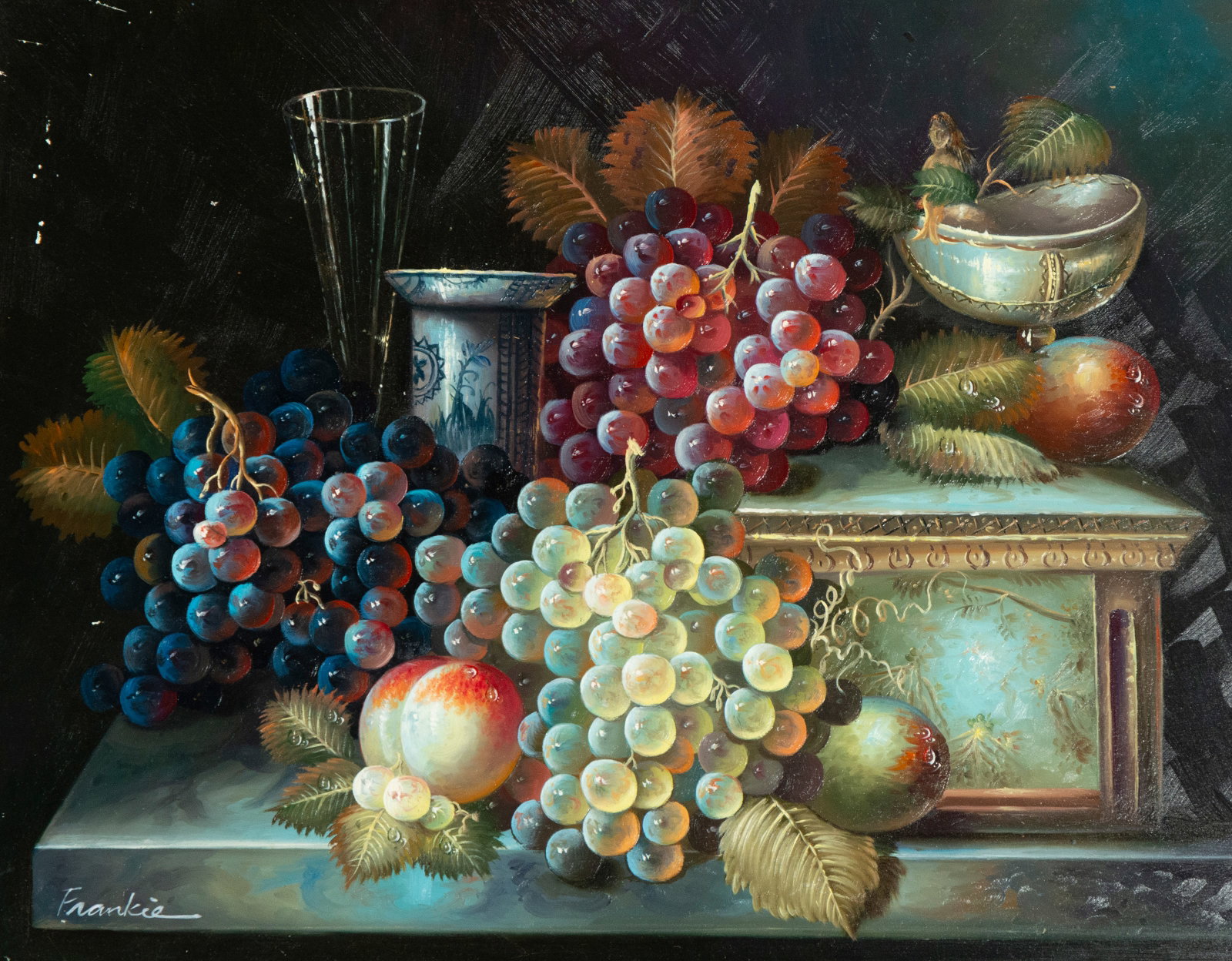 Still life, 20th century, Frankie, signed: Measurements: 41 cm x 31 cm.