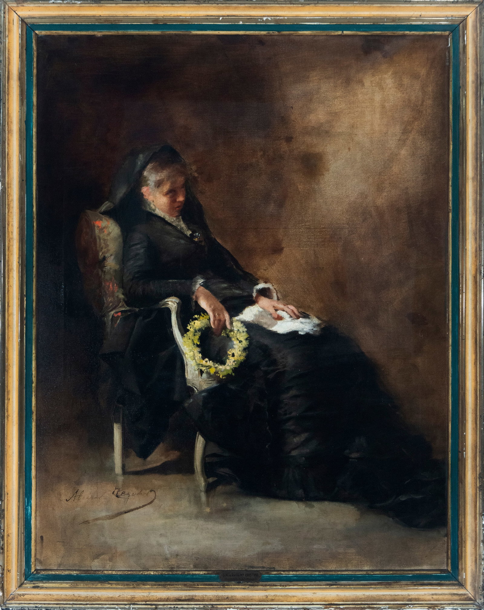 Old woman, José Alcázar Tejedor (Madrid, 1850-1907) - 19th century.: Oil on canvas. Measurements: 111 x 87 cm without frame, 123 x 101 cm