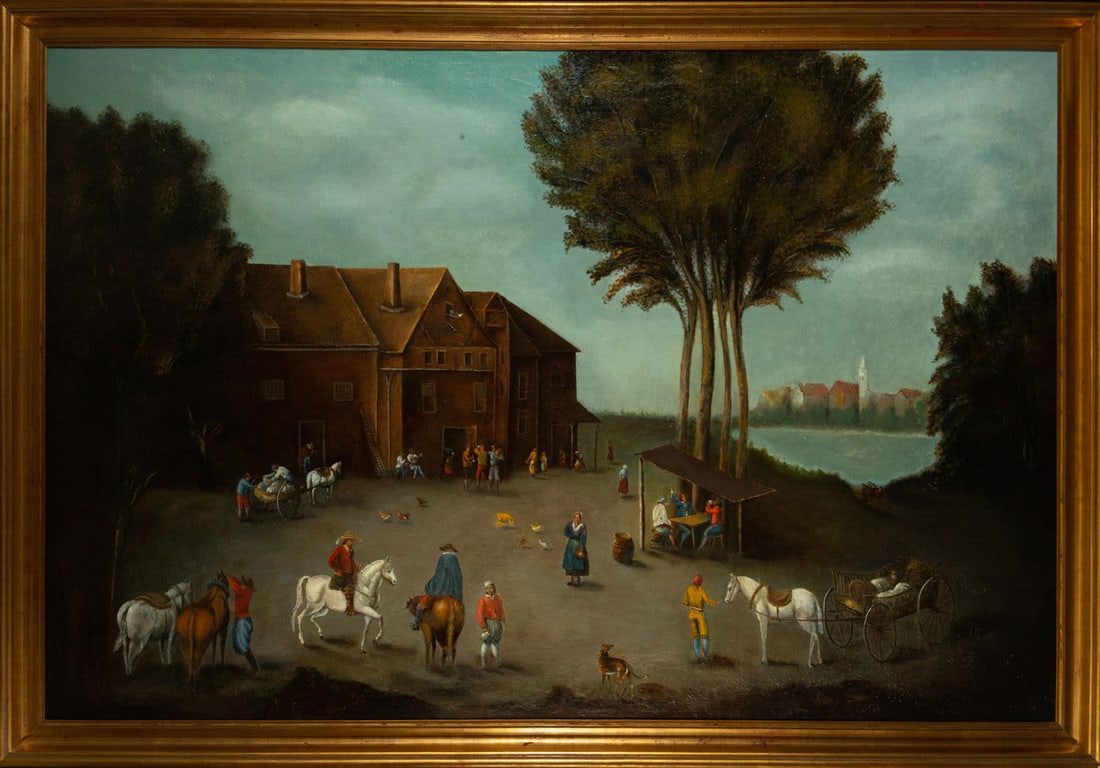 Possibly Thomas Davies American Colonial School, circa 1800, early 19th century, view of North: Oil on canvas, measures: 77 x 63 cm. Framed measurements: 99 x 85 cm. Origin: Spanish private collection.
