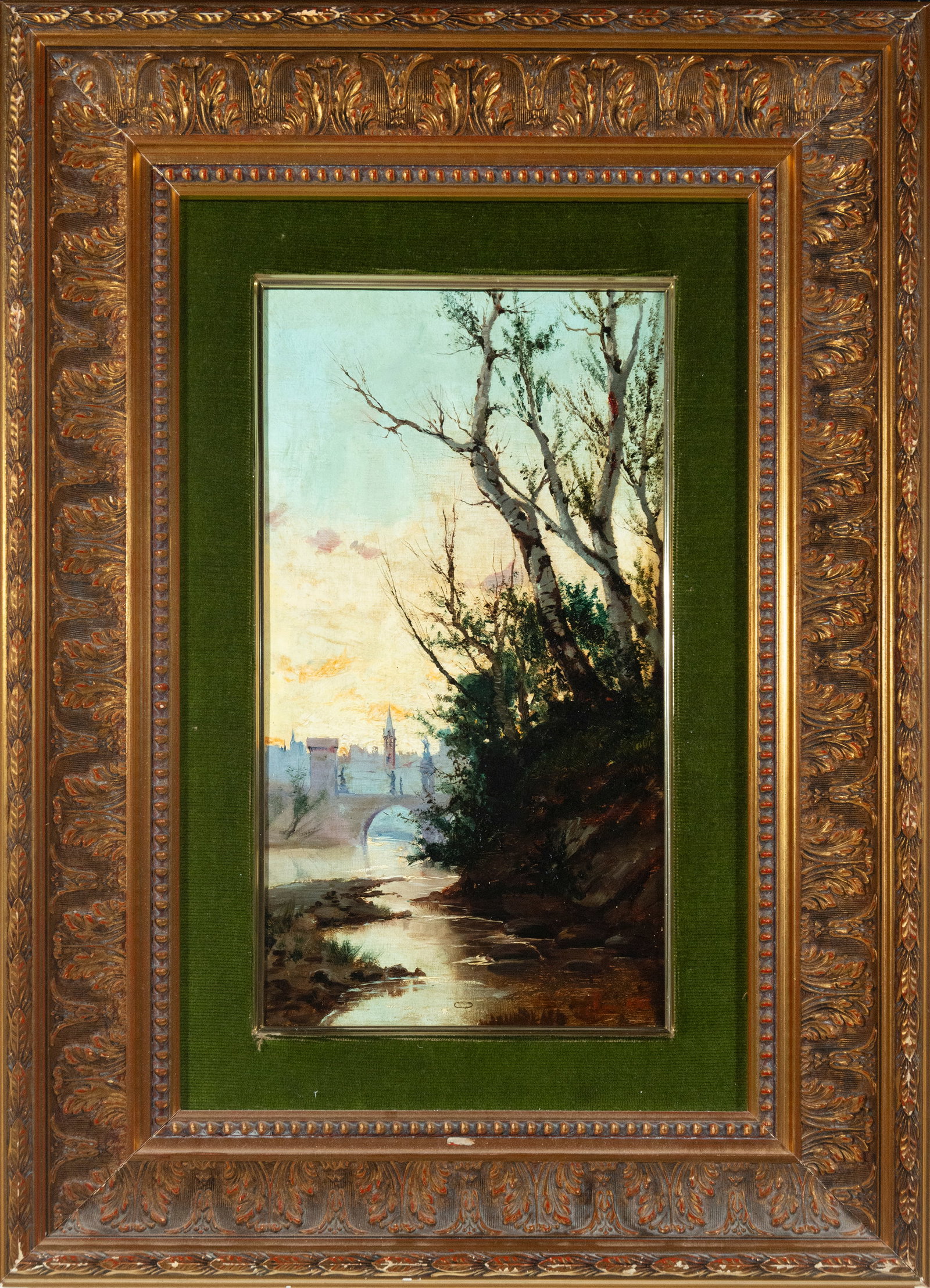Oil painting landscape with grove - Signed Ramos Artal: Measurements: 45 cm x 24 cm and 74 cm x 52 cm