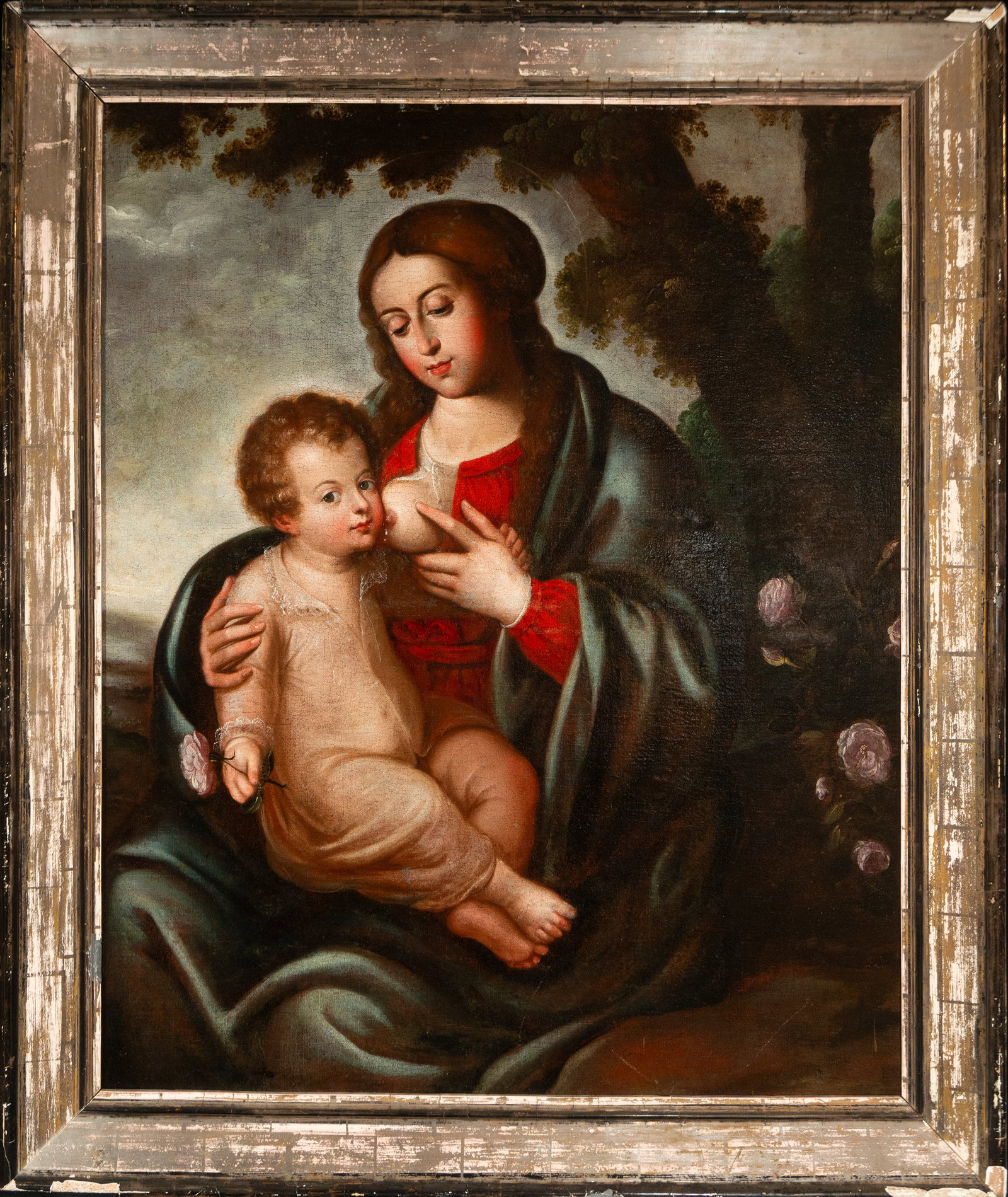 JUAN SANCHEZ COTAN - Virgin of the Milk, Spanish school of the 17th century: Oil on canvas. Measurements: 104cm x 84cm; 123cm x 104cm.