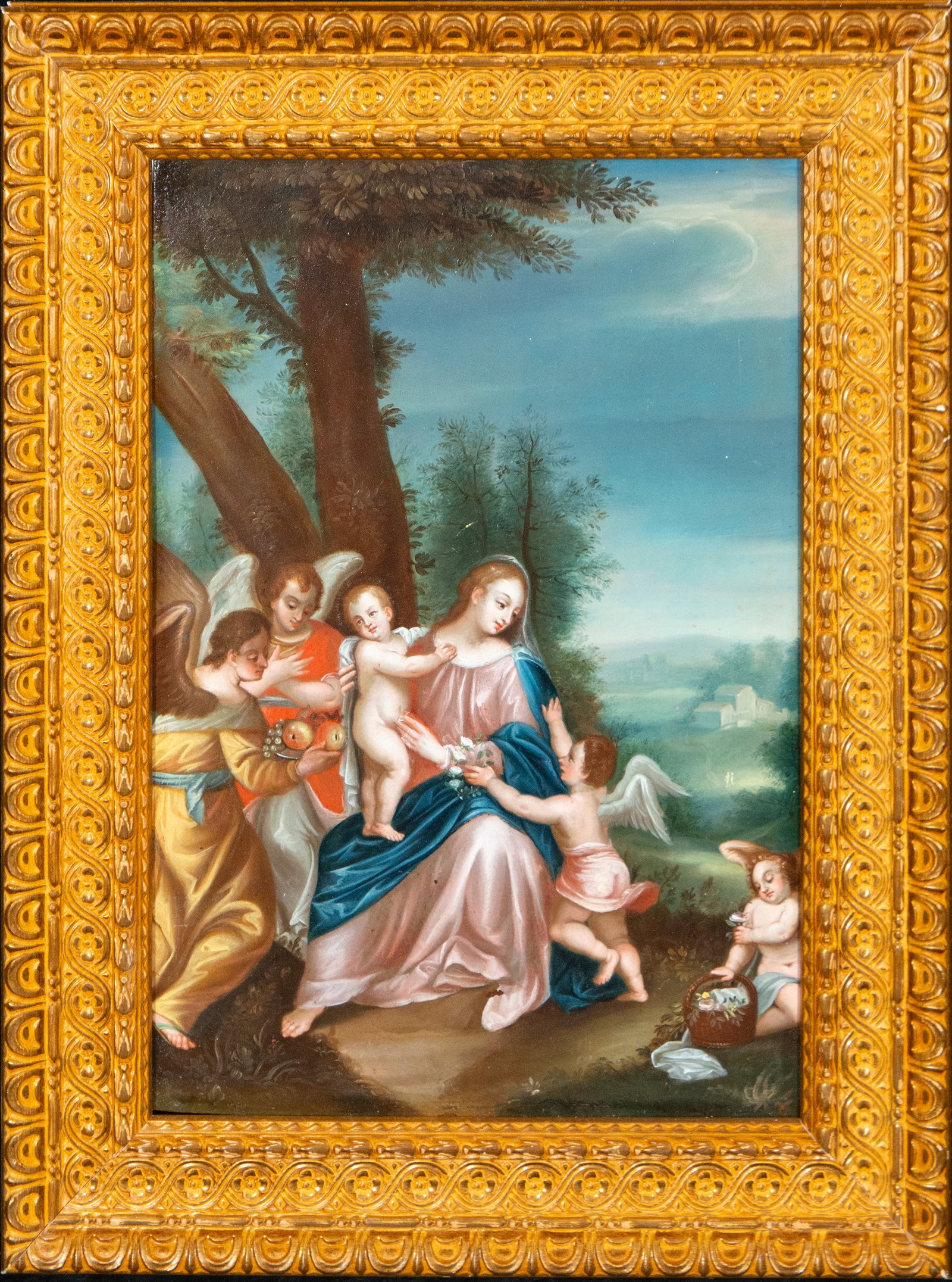 Beautiful Italian Madonna on copper from the late 17th century: Measurements: 42 cm x 30 cm; 56cm x 43cm.